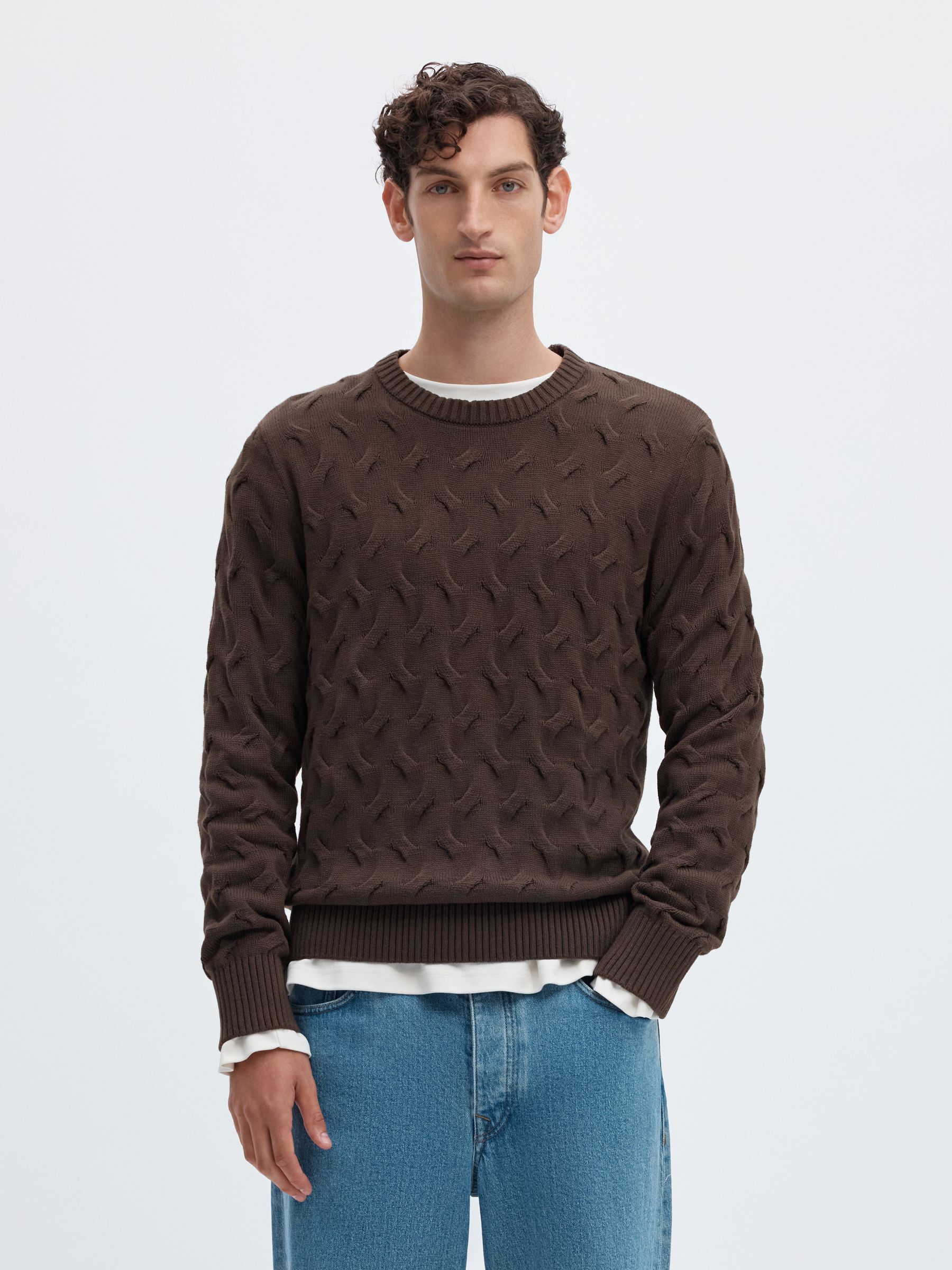 CABLE KNIT CREWNECK JUMPER