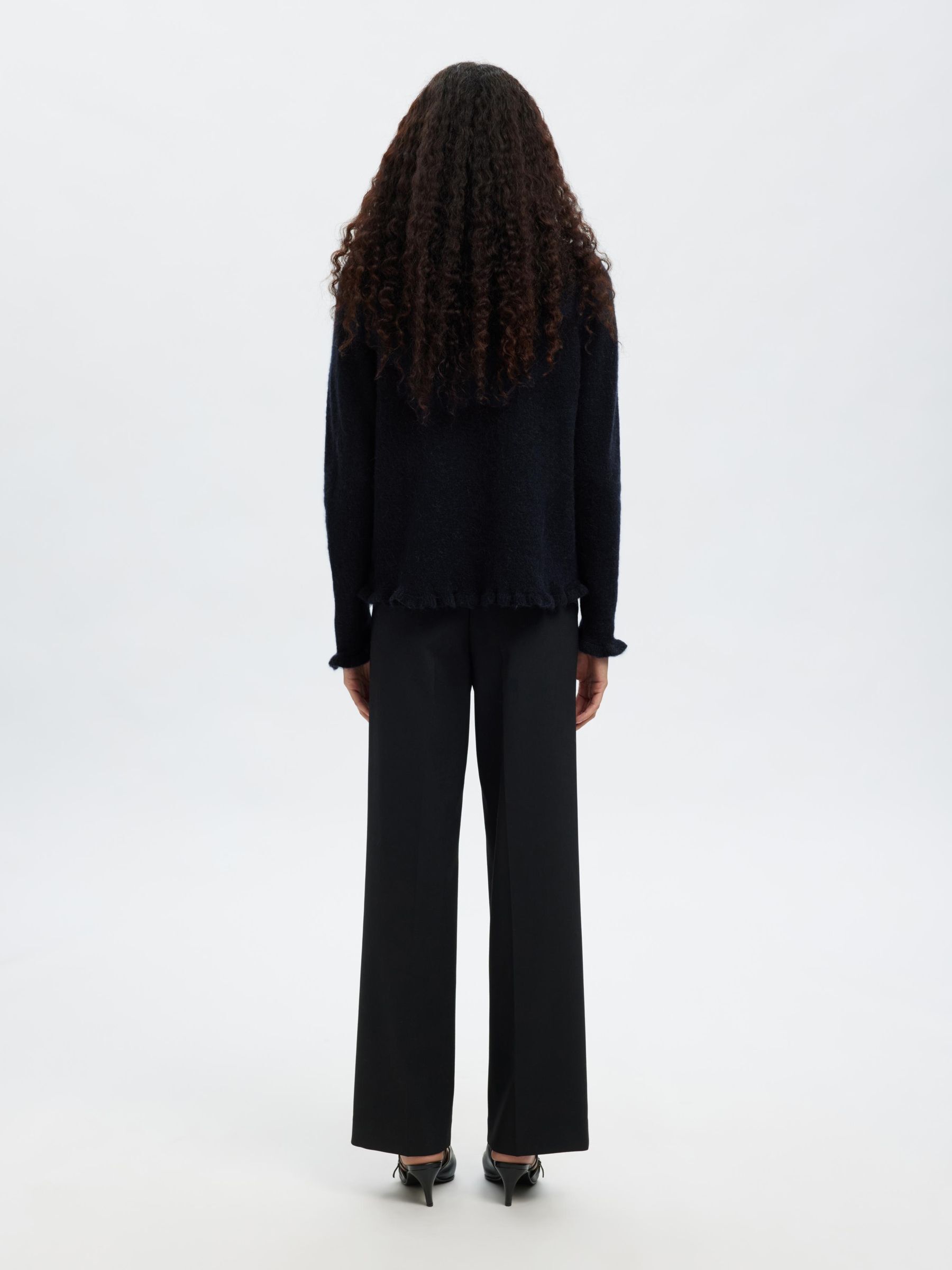 WOOL BLEND KNITTED CARDIGAN