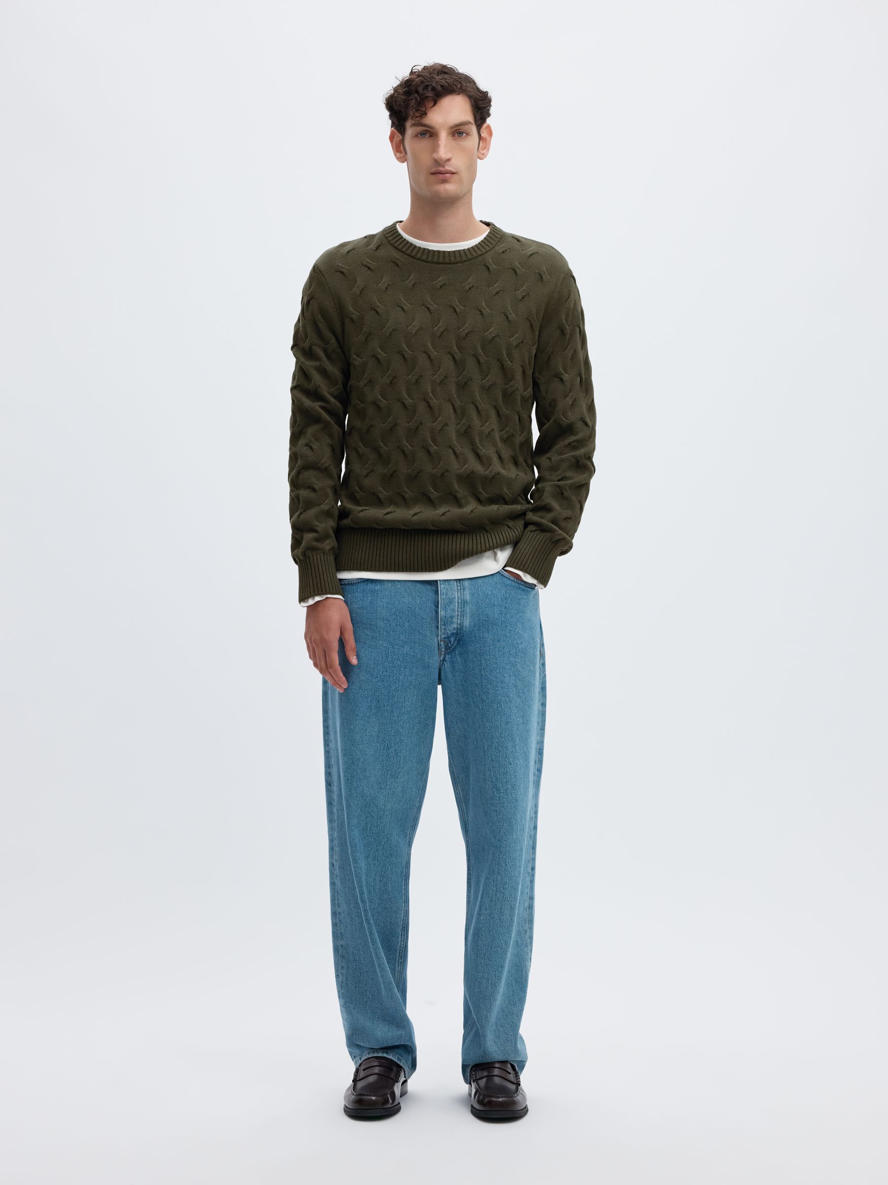 CABLE KNIT CREWNECK JUMPER