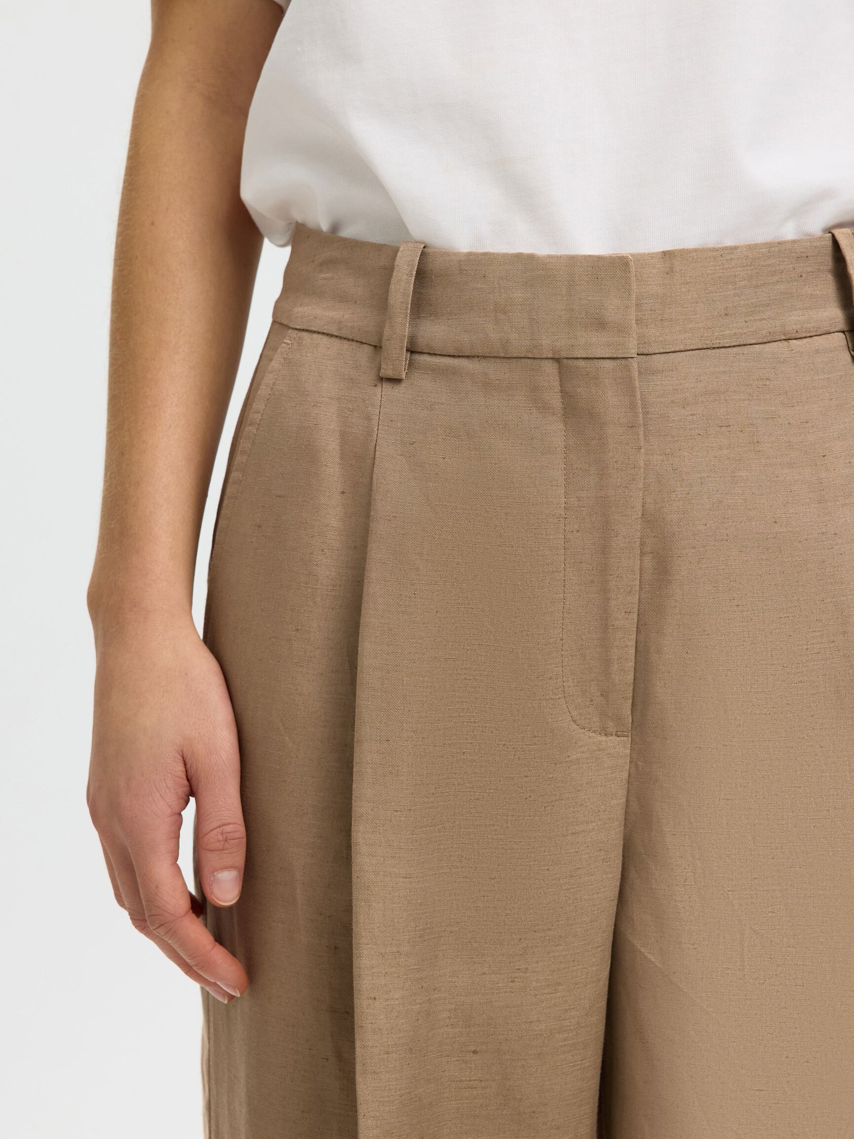 LINEN BLEND TROUSERS