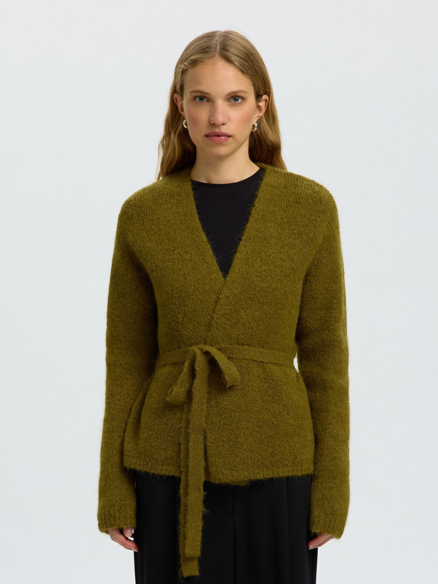 WOOL BLEND KNITTED CARDIGAN