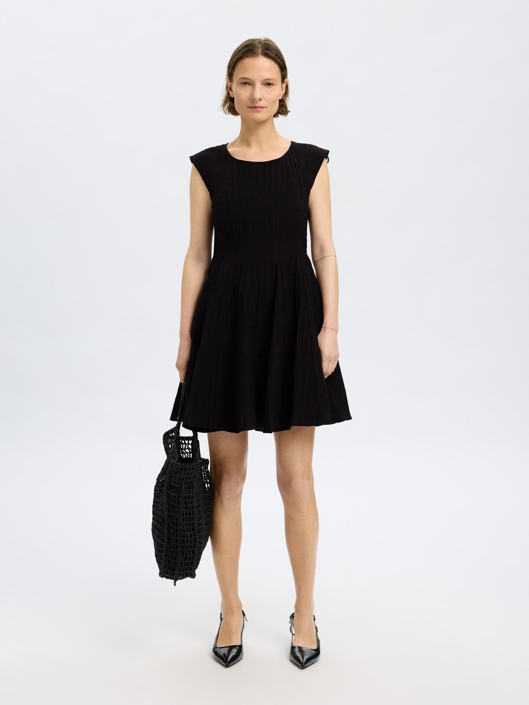 CAP SLEEVE MINI DRESS