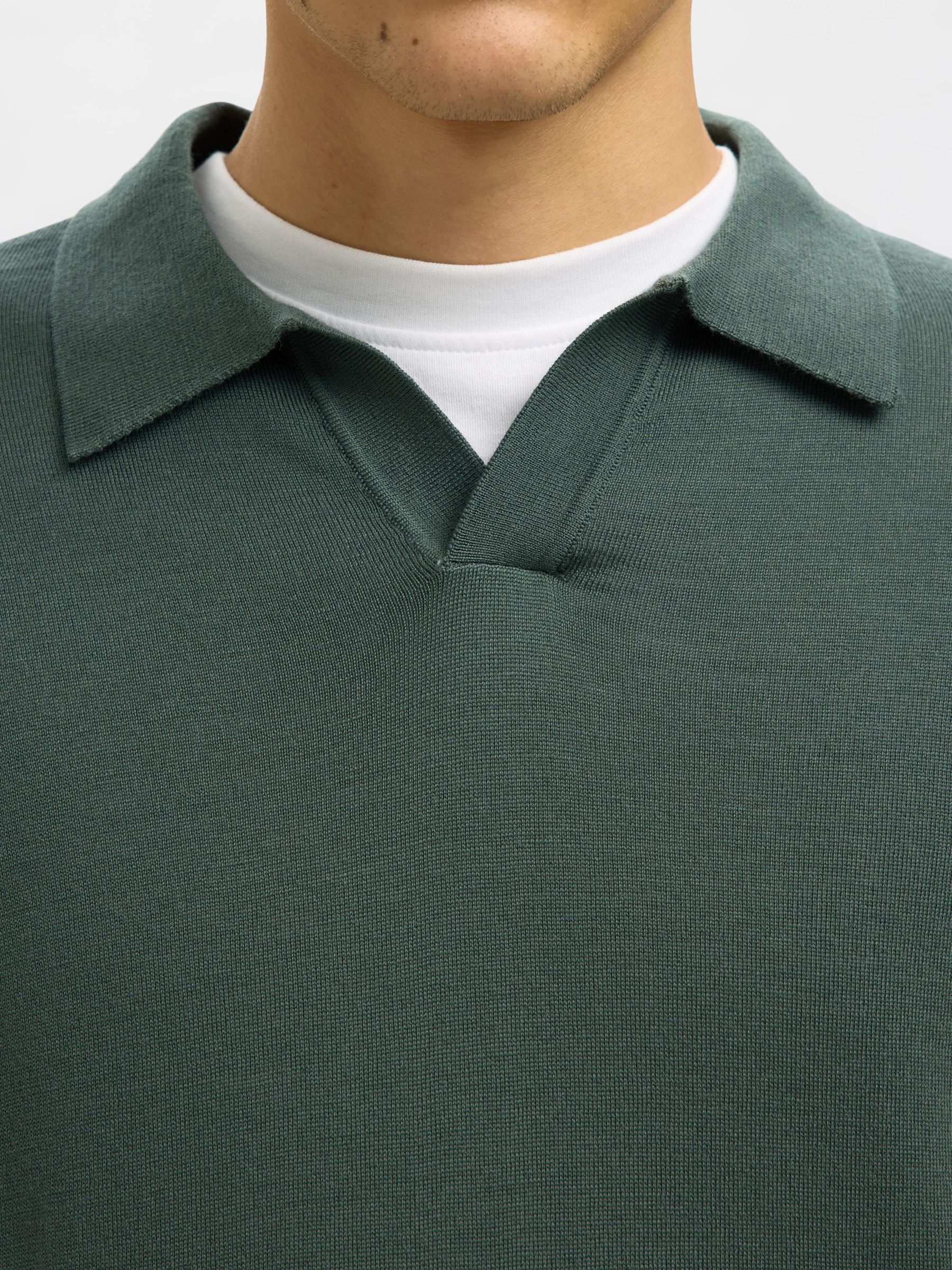 100% MERINO WOOL KNITTED POLO SHIRT