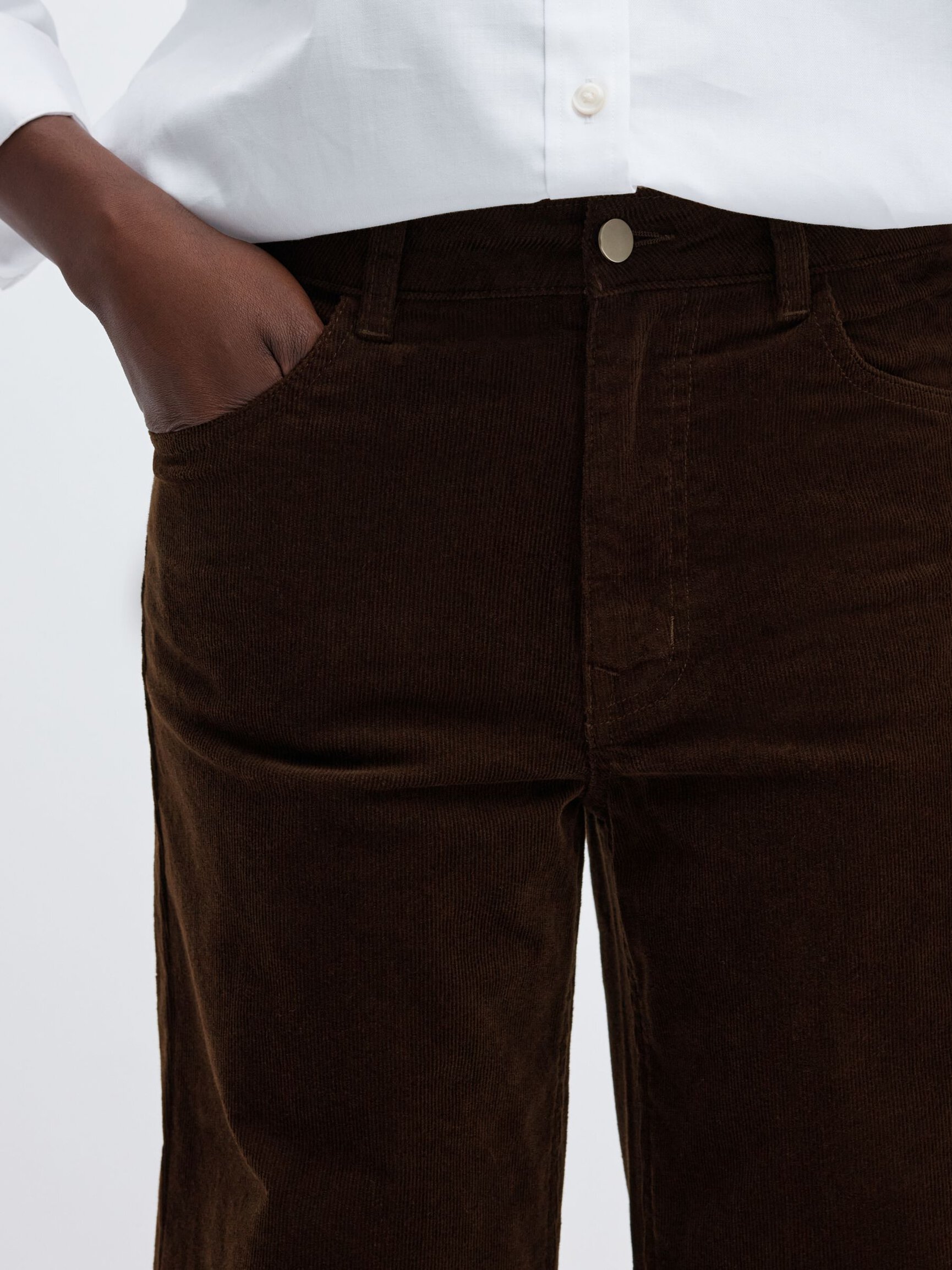WIDE FIT CORDUROY TROUSERS