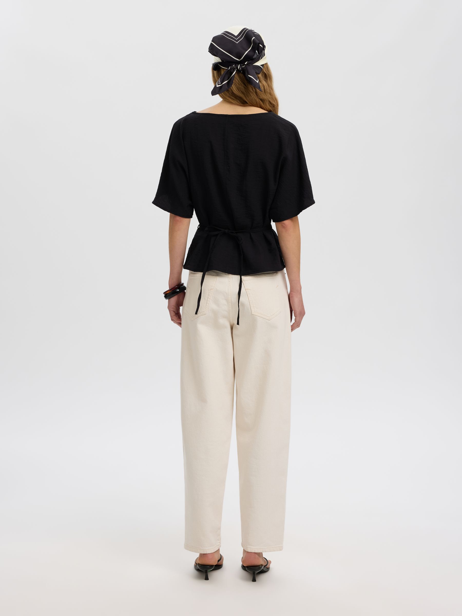 VISCOSE BLEND PLEATED  BLOUSE