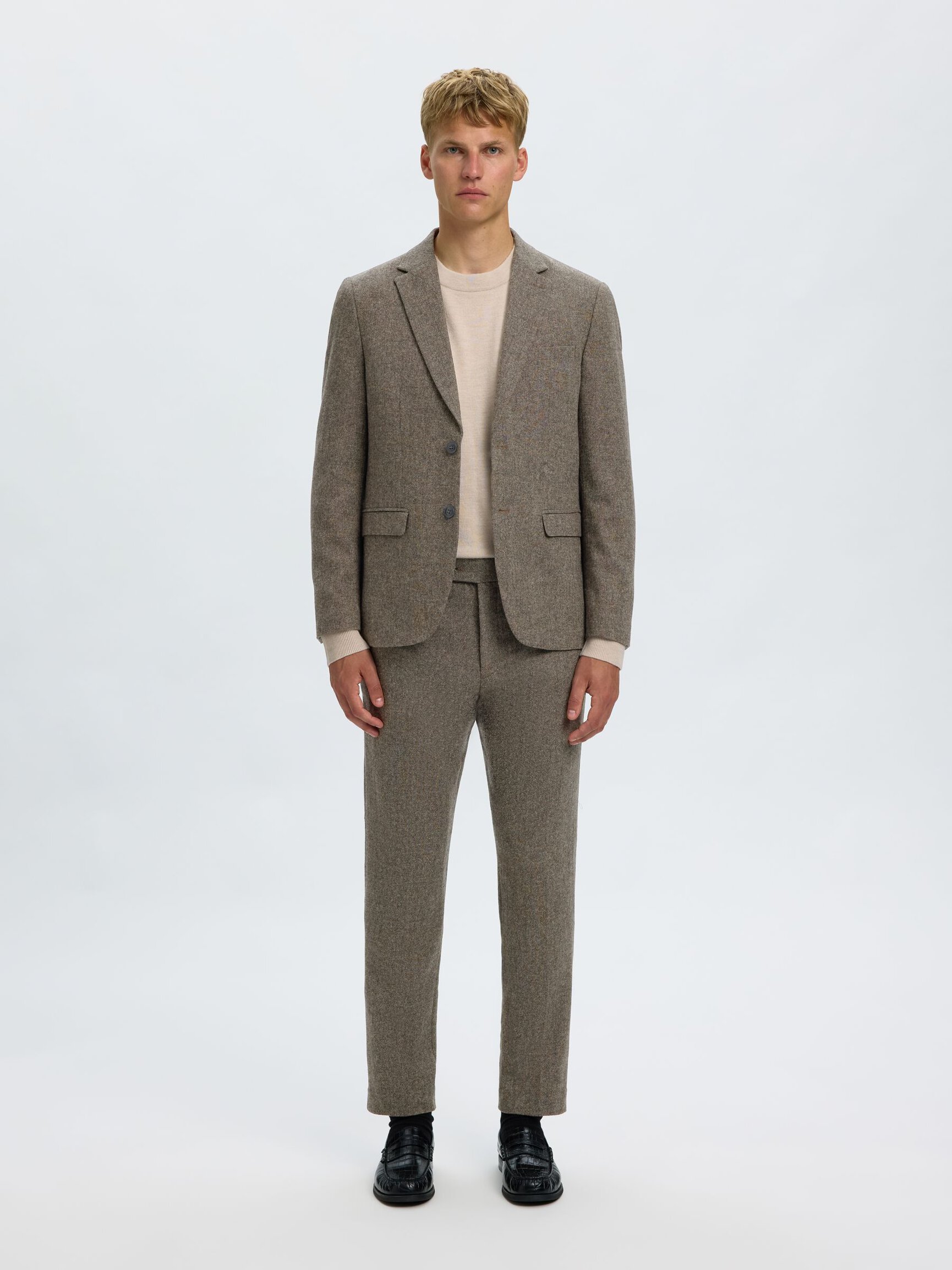 À CARREAUX EN LAINE MÉLANGÉE PANTALON