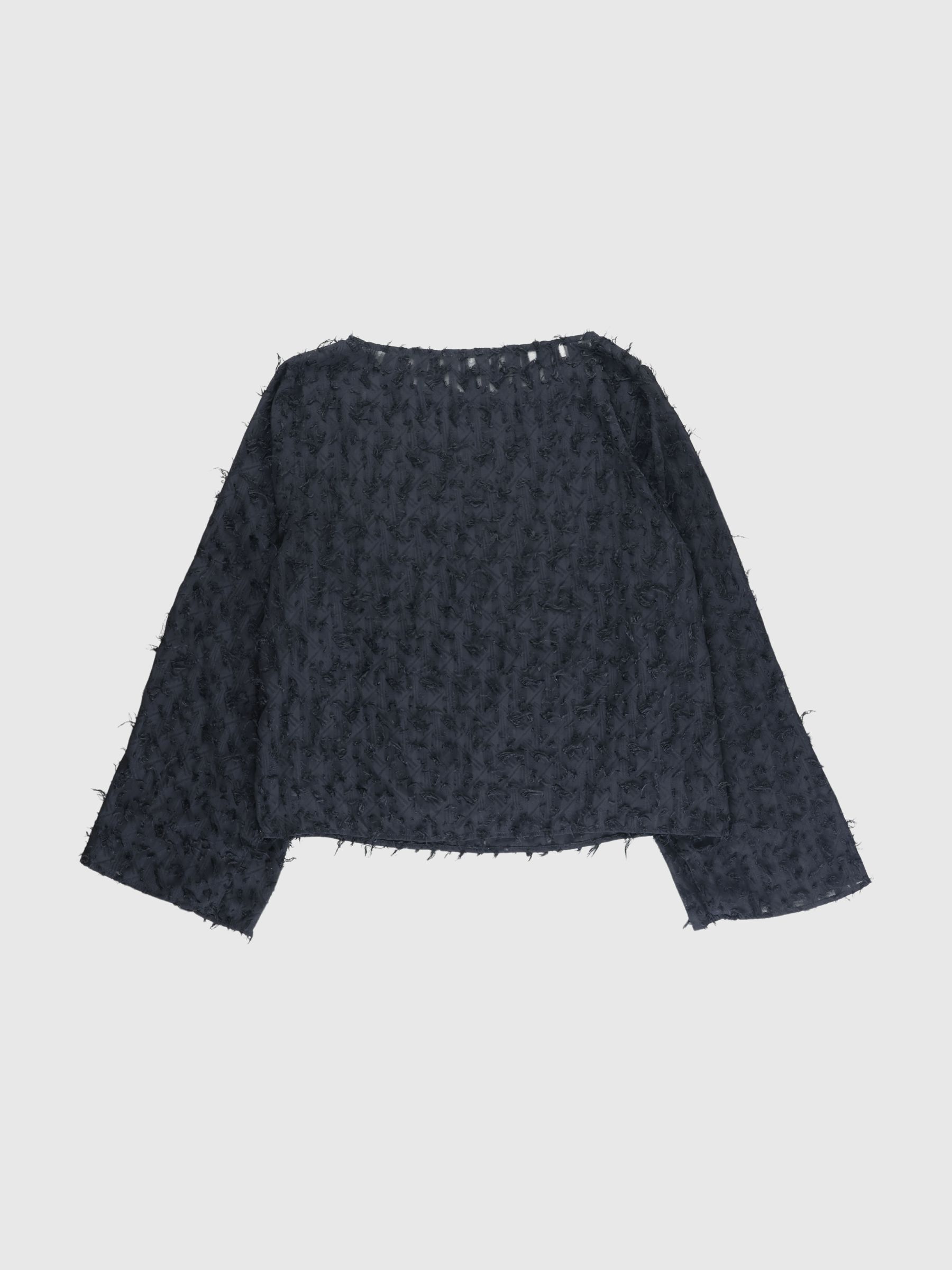 BOAT NECK JACQUARD BLOUSE