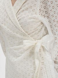 LONG-SLEEVED WRAP DRESS, Snow White, highres