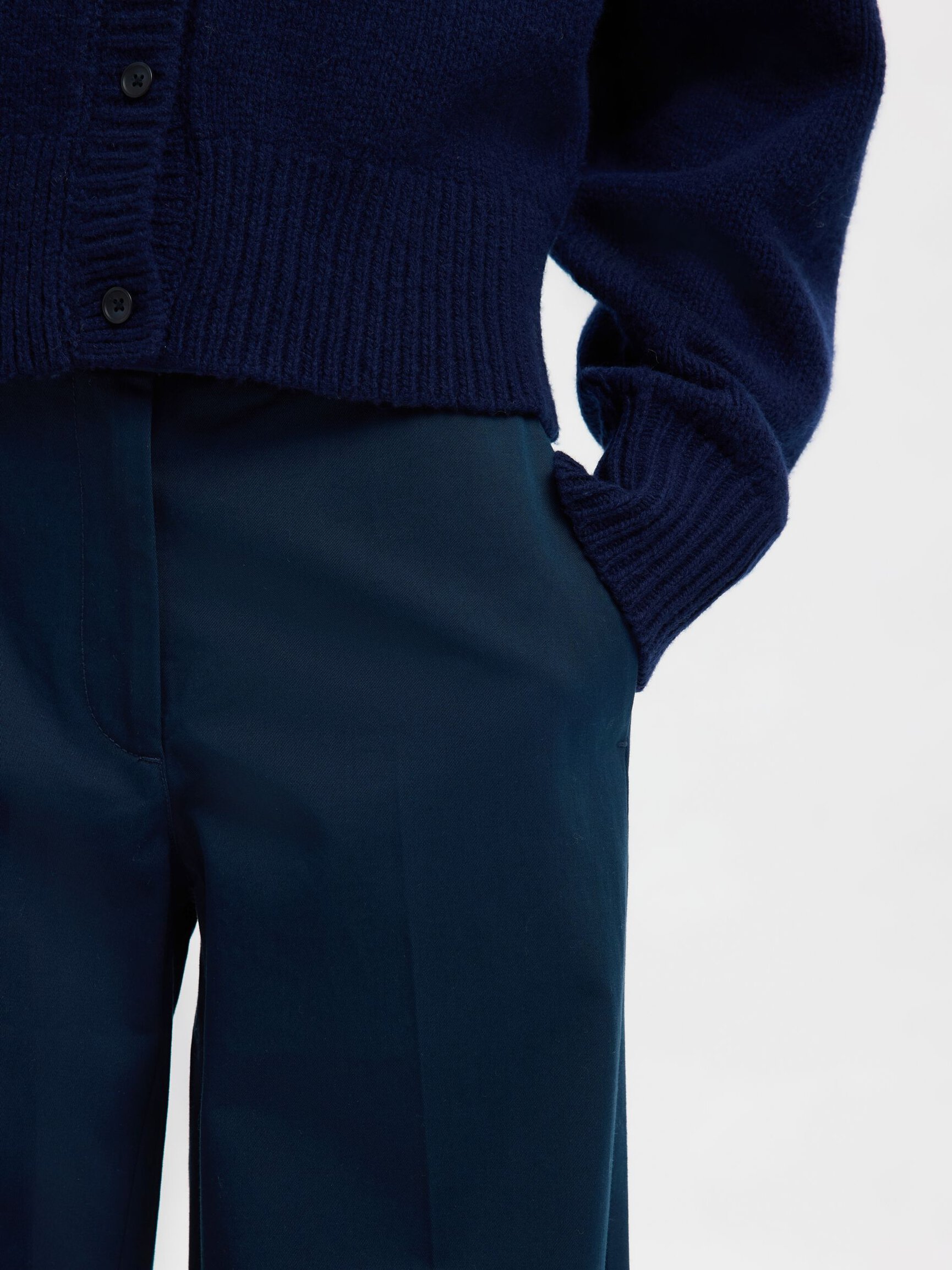 100% COTTON WIDE-LEG TROUSERS