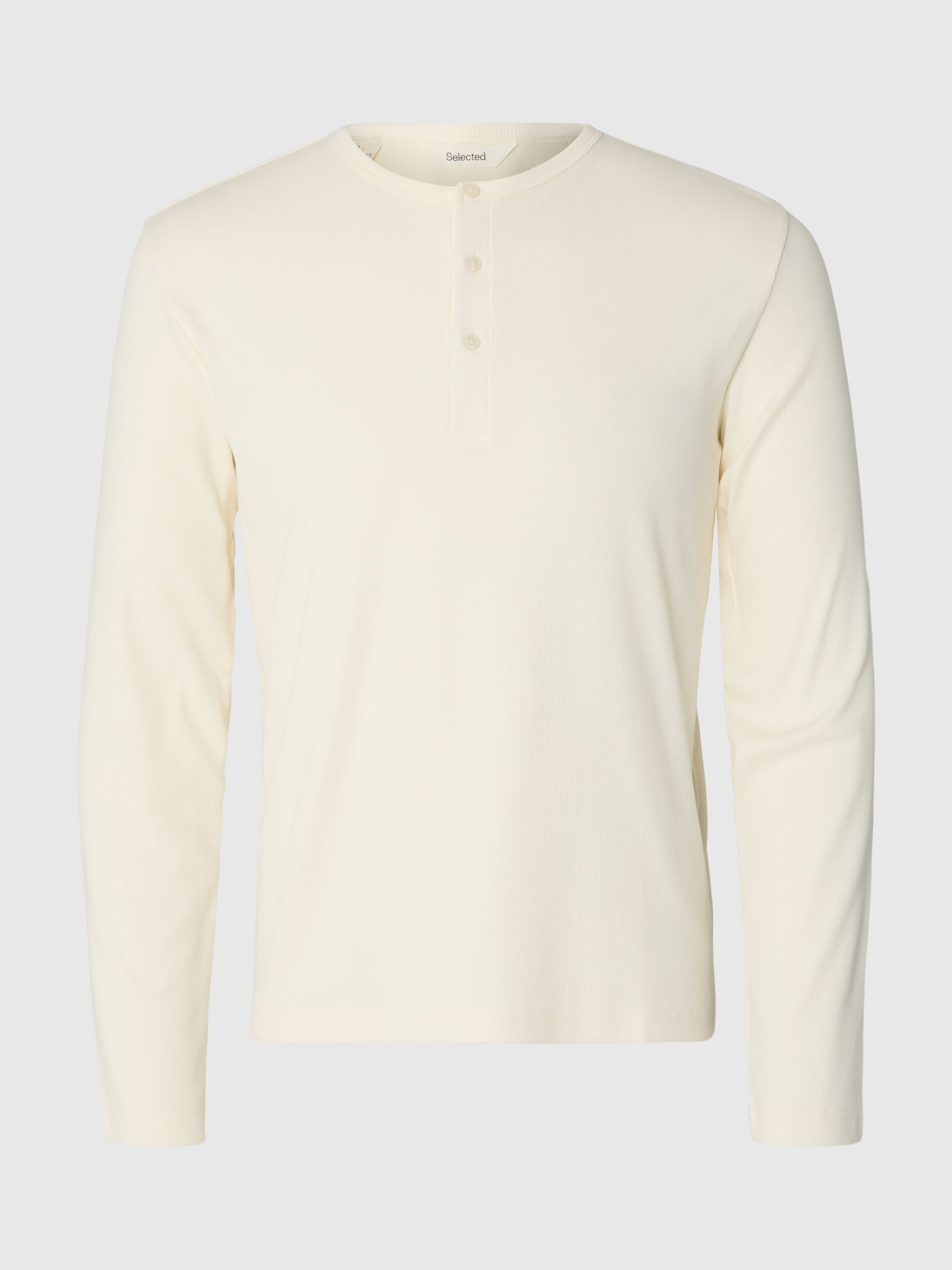 RIBBED LONG SLEEVED HENLEY SHIRT