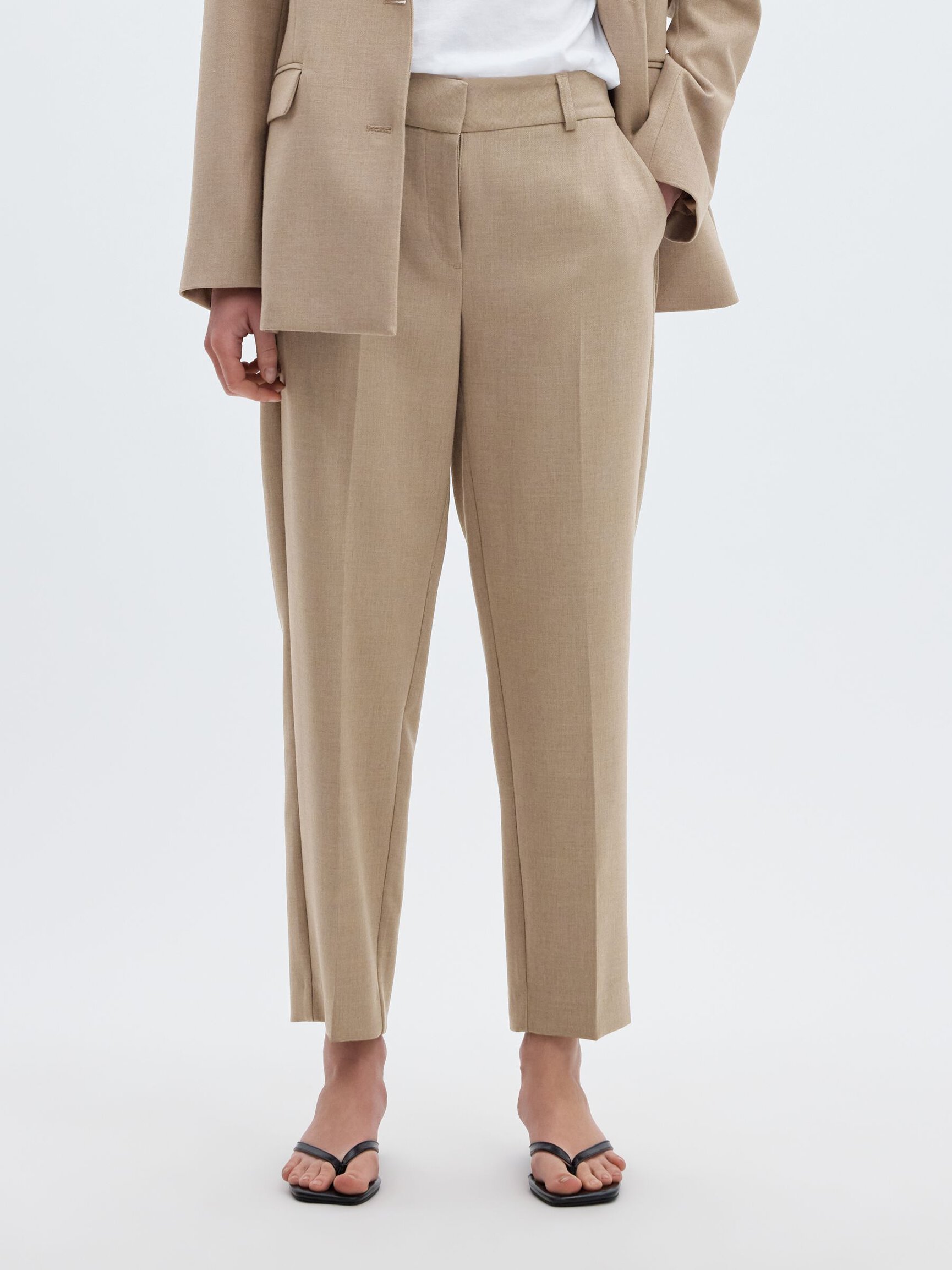 VISCOSE BLEND CROPPED TROUSERS