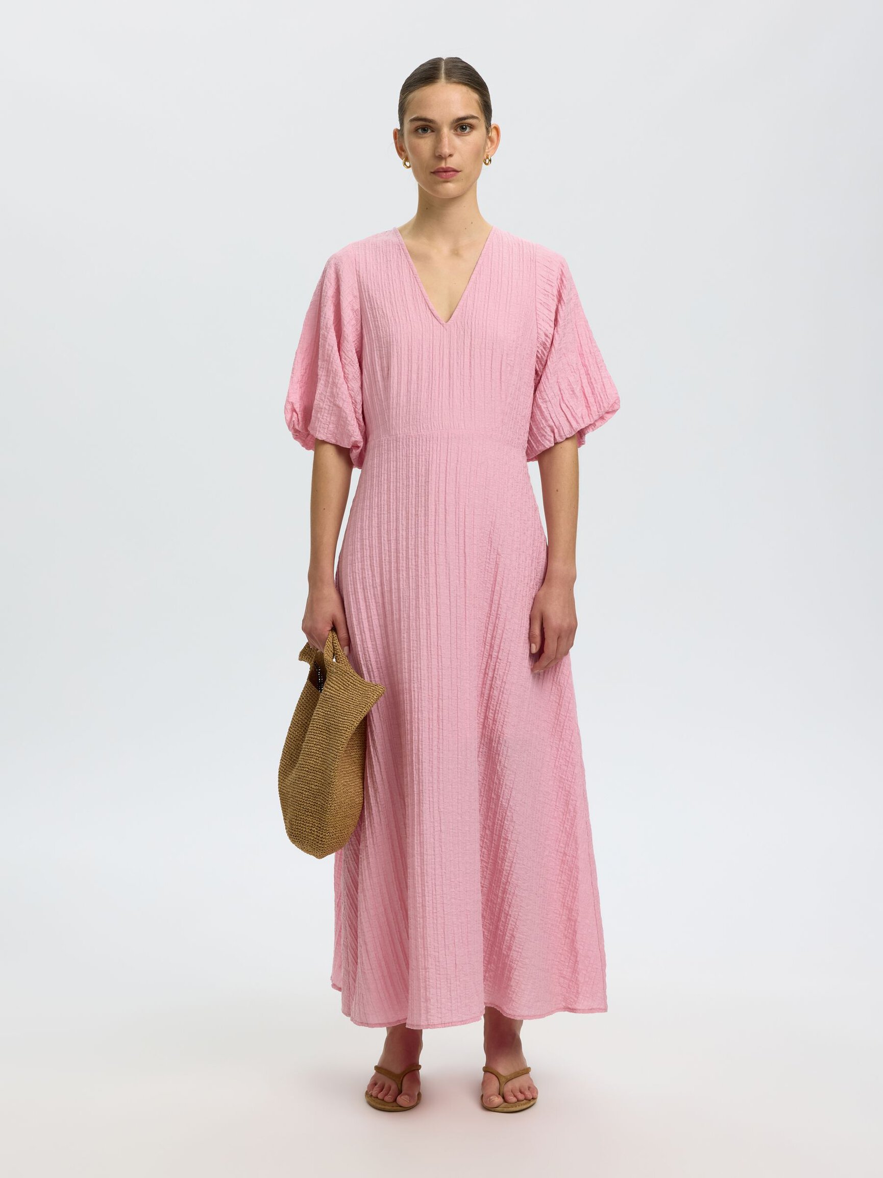 BALLOON SLEEVE MAXI DRESS