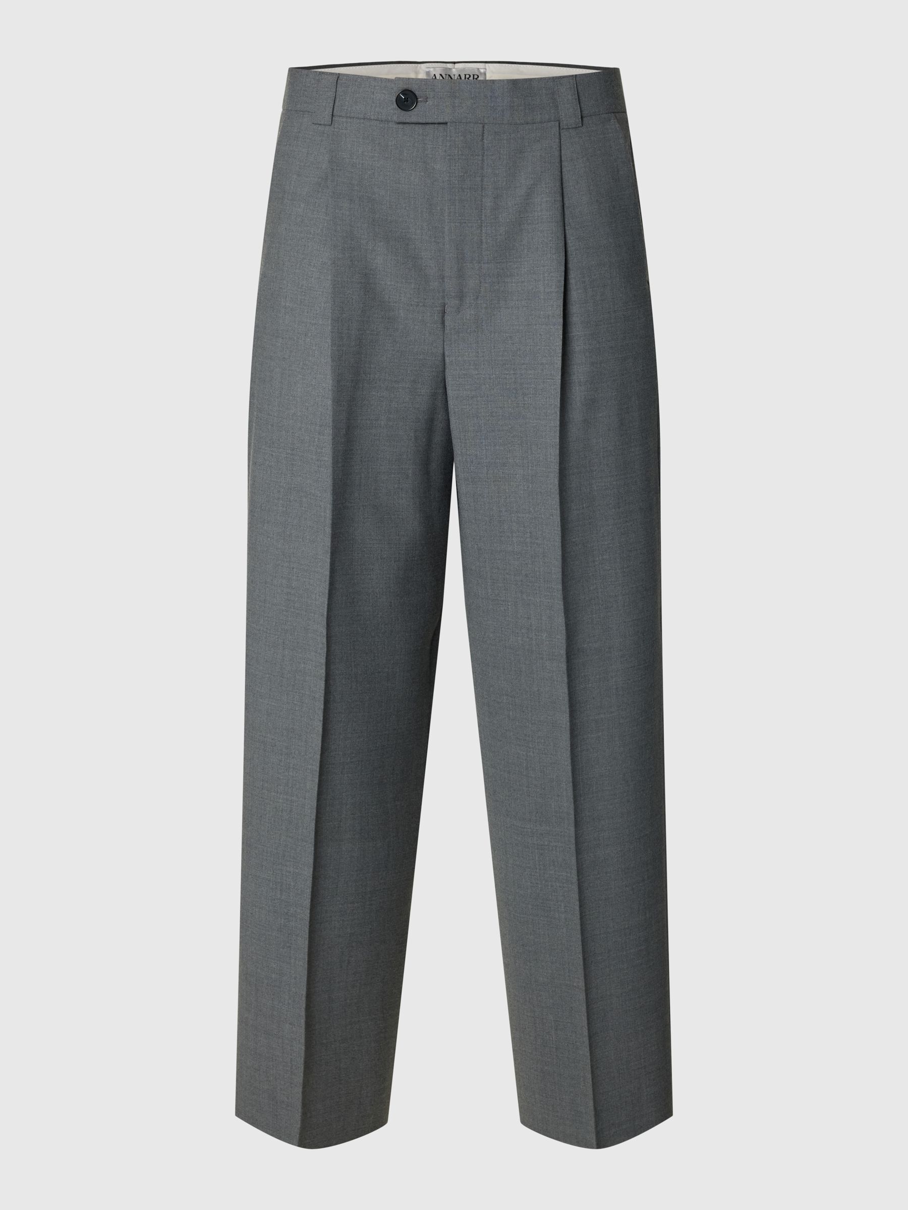 WOOL BLEND LOOSE-FIT TROUSERS