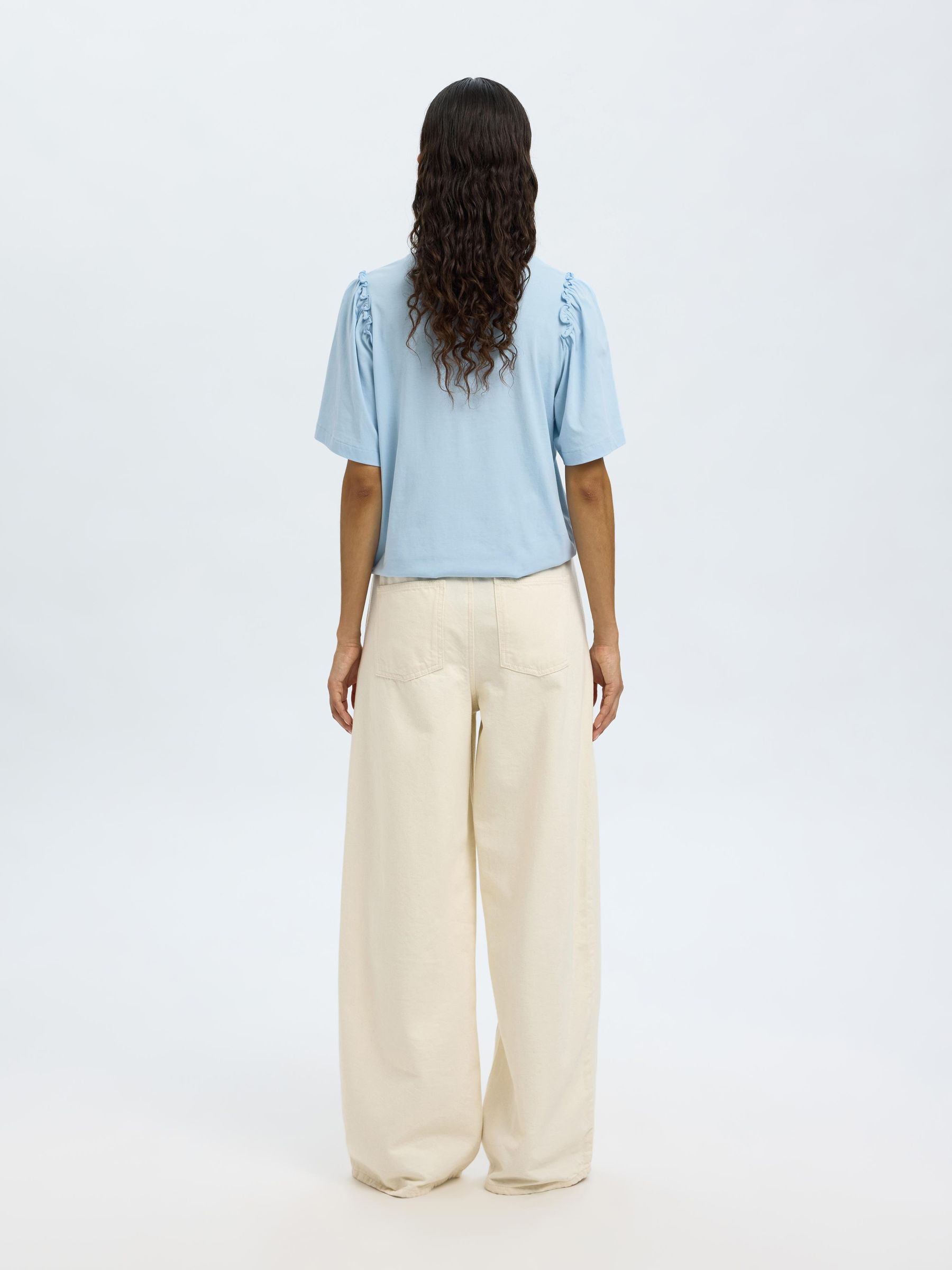 À VOLANTS EN COTTON T-SHIRT