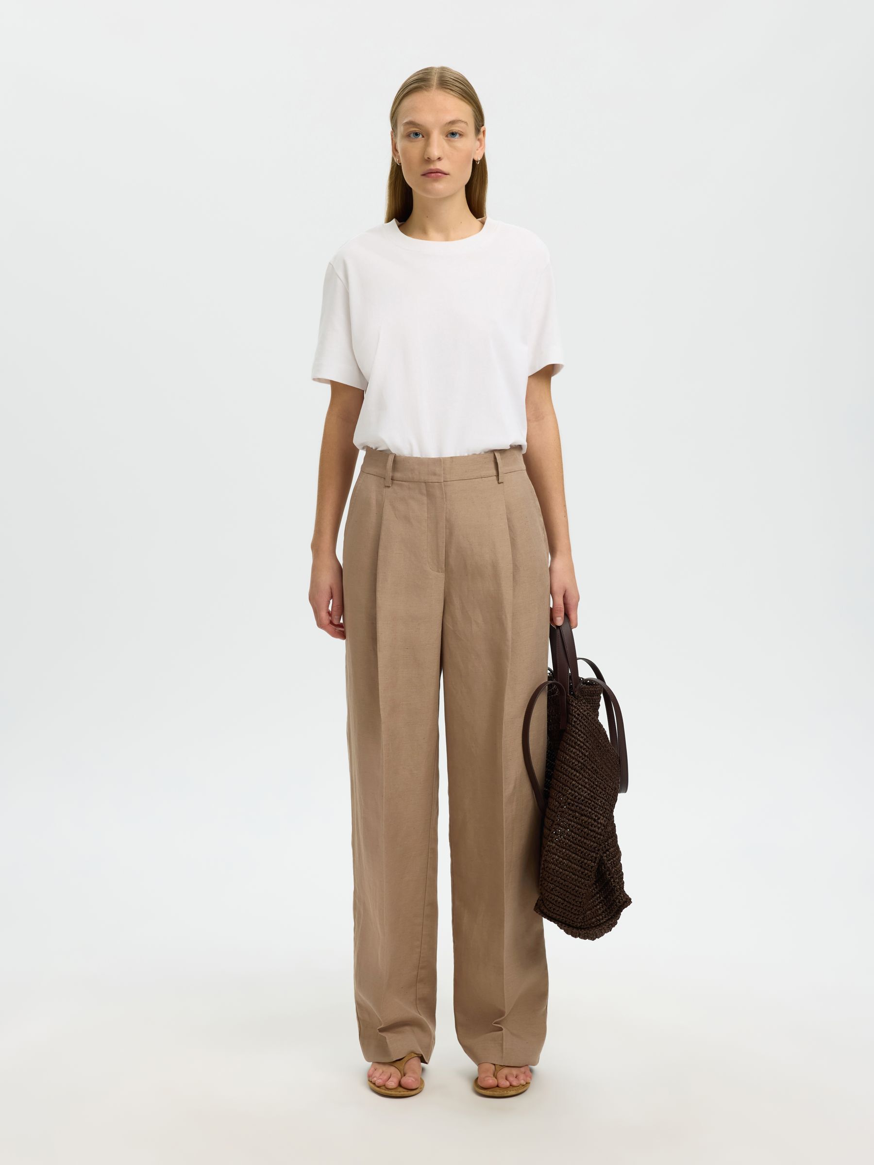 LINEN BLEND TROUSERS