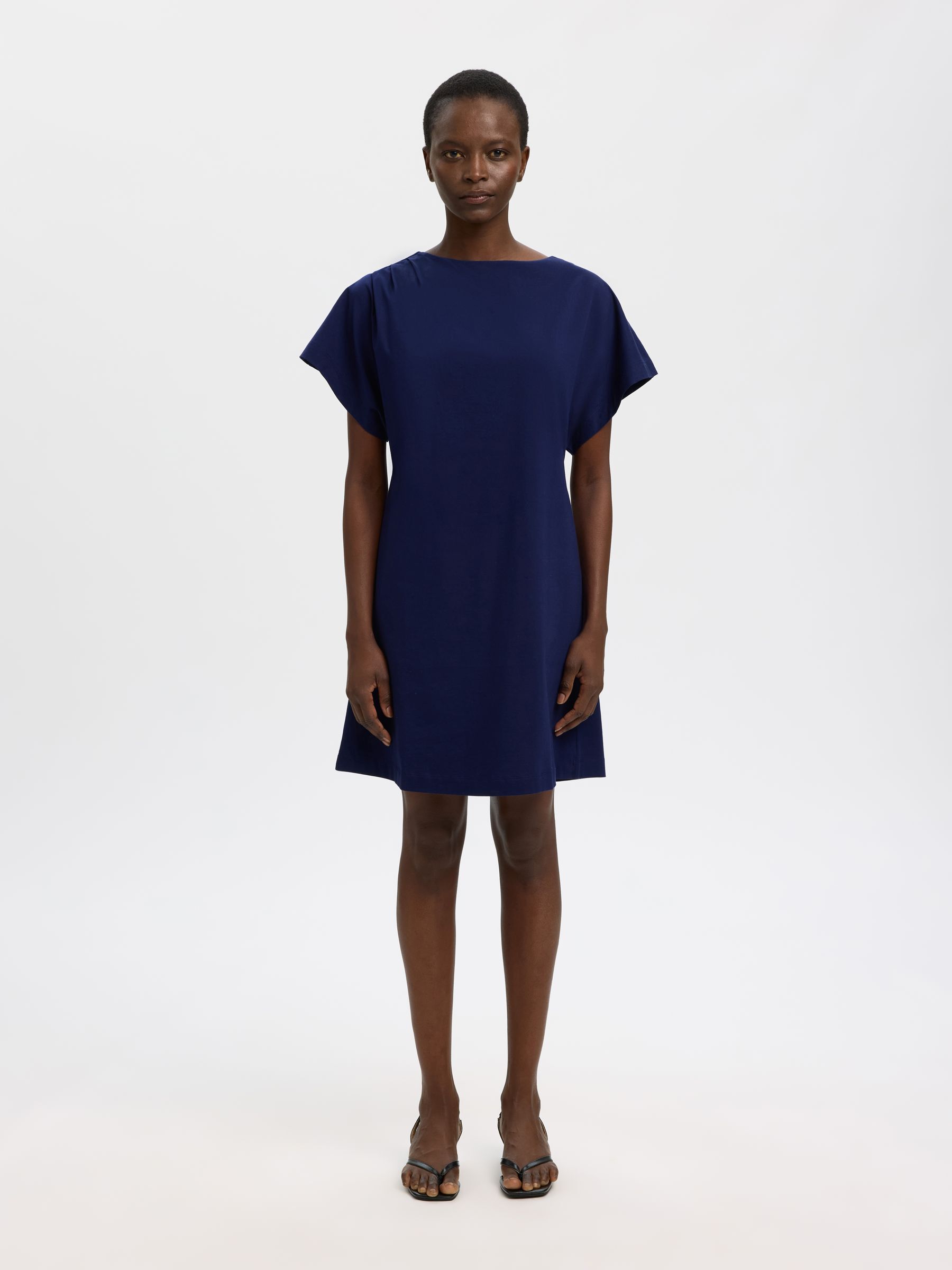 COTTON SHORT SLEEVED MINI DRESS