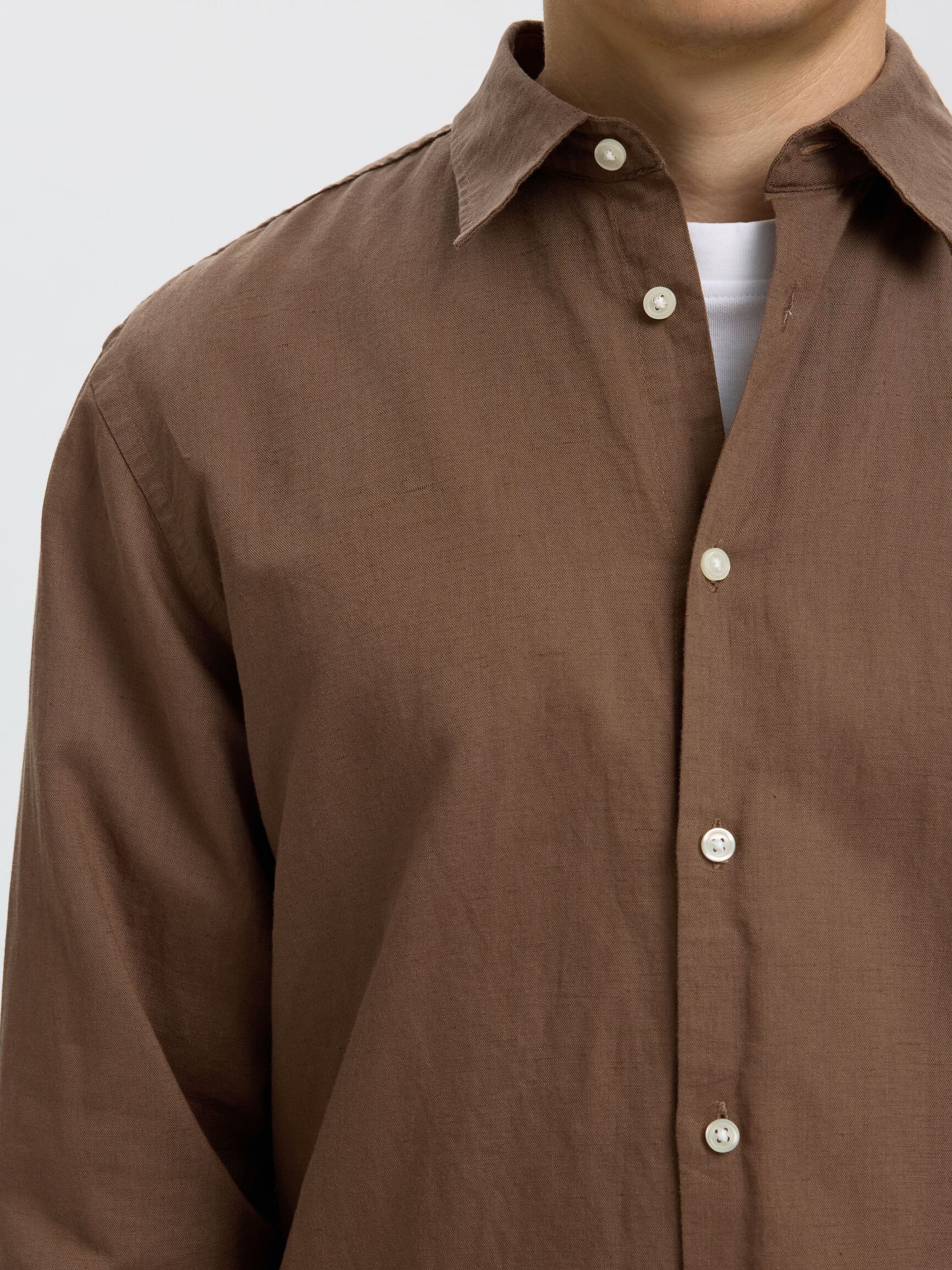 REGULAR FIT SKJORTE I HØRBLANDING