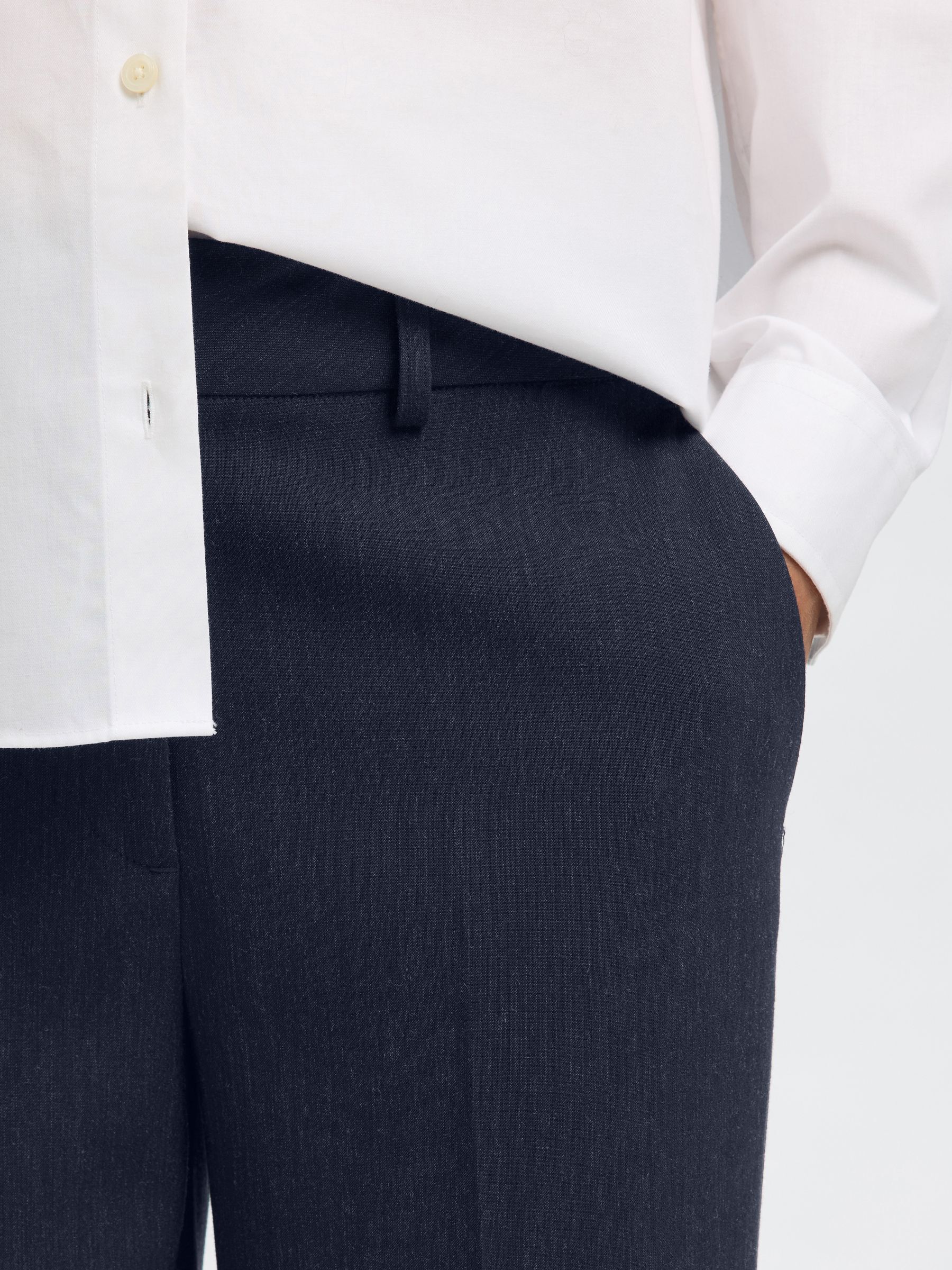 VISCOSE BLEND  WIDE-LEG TROUSERS