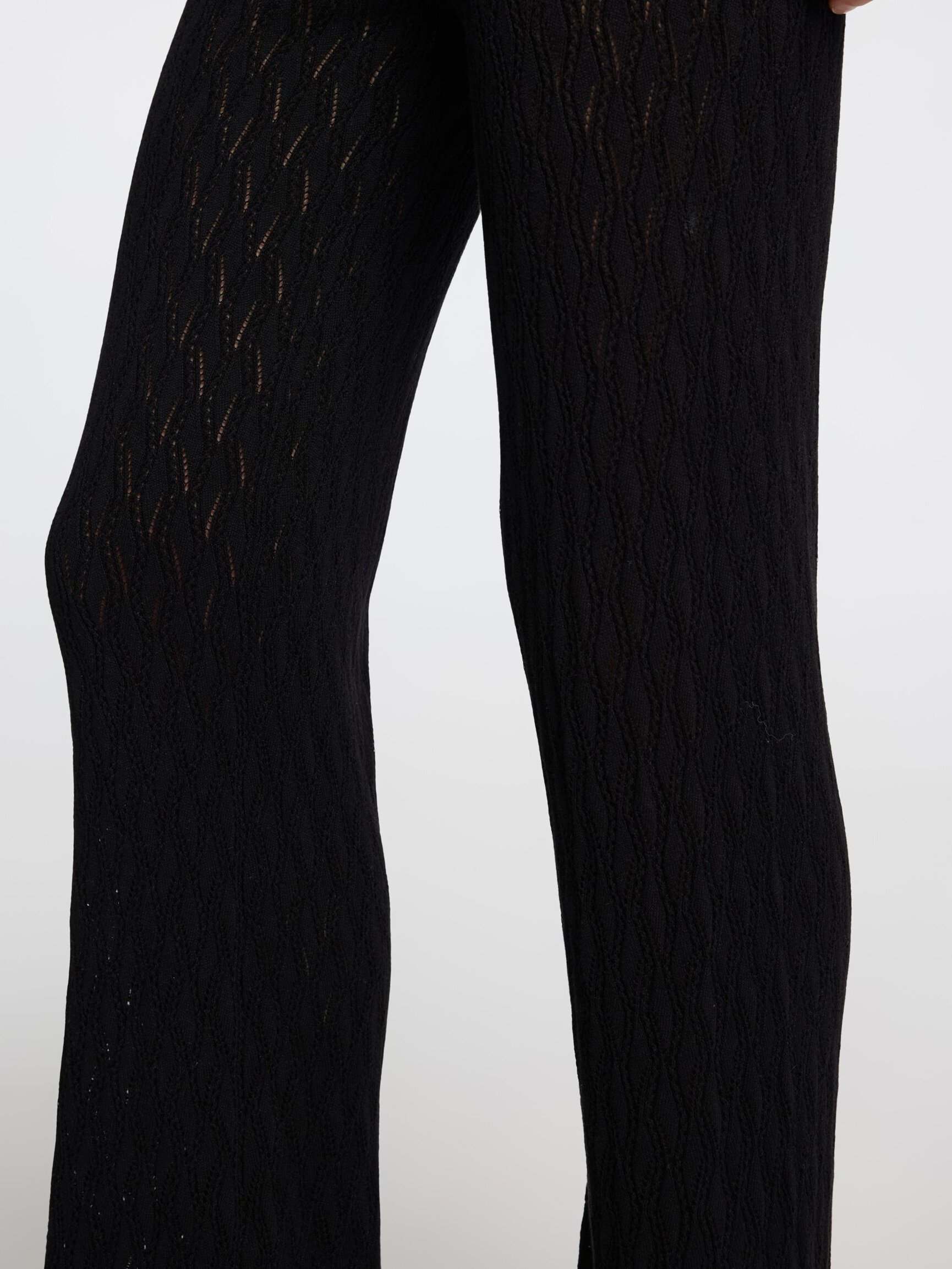 KNITTED HIGH WAISTED TROUSERS