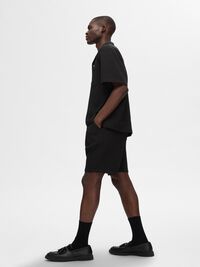 WAFELTEXTUUR SHORTS, Black, highres
