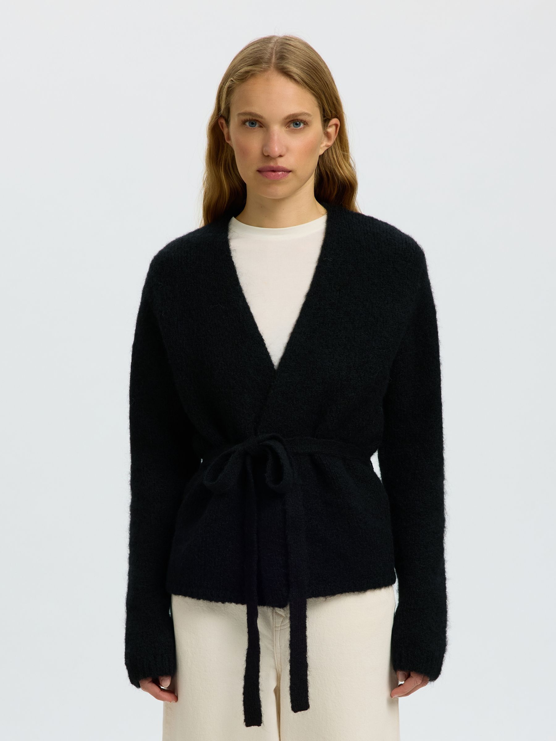 WOOL BLEND KNITTED CARDIGAN