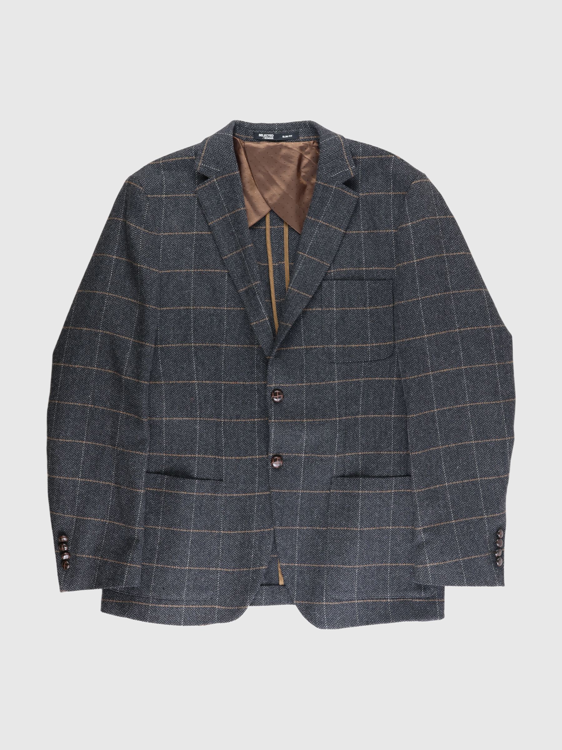 CHECKED WOOL BLAZER