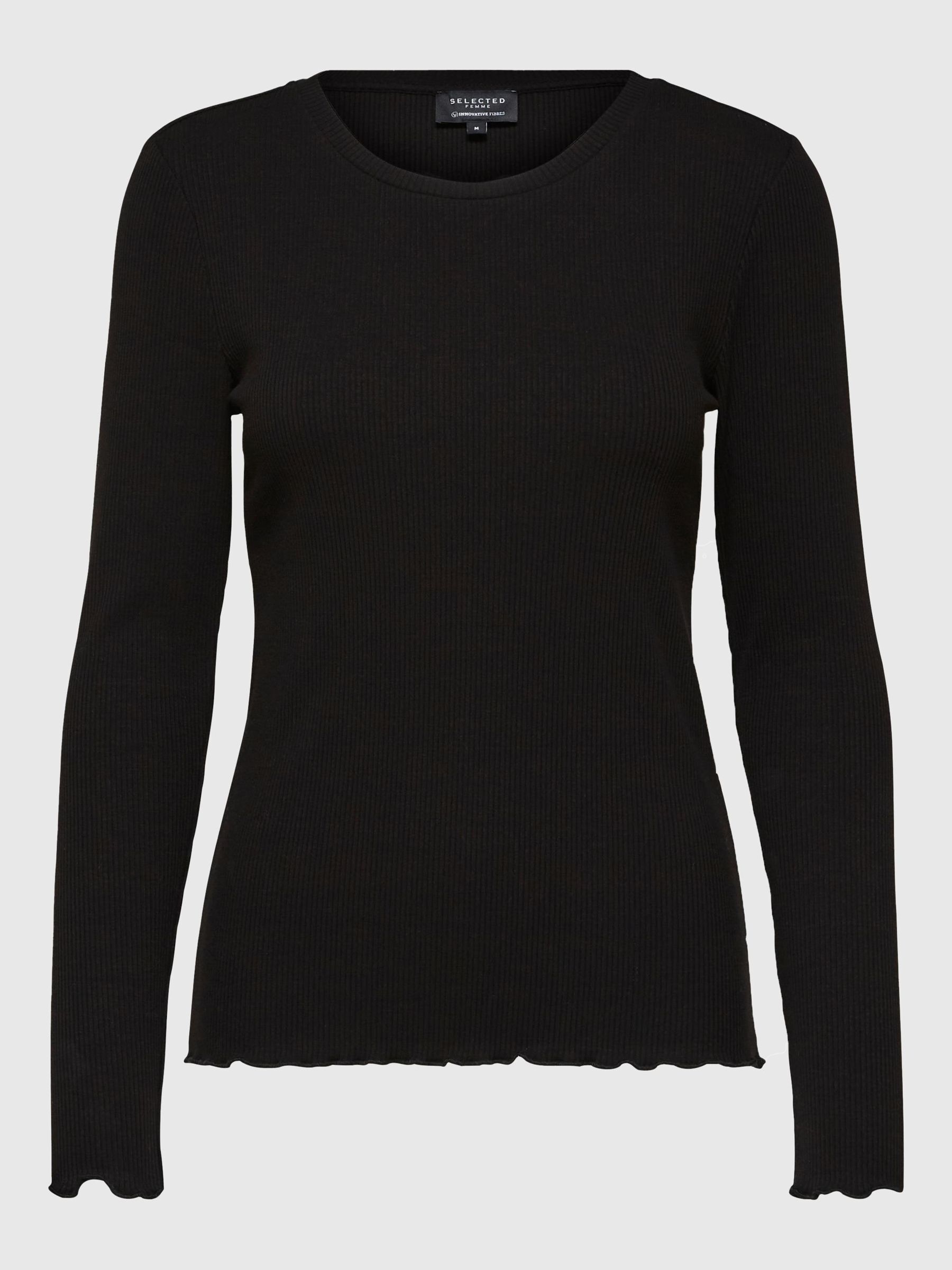 RIBBED LONG SLEEVED TOP
