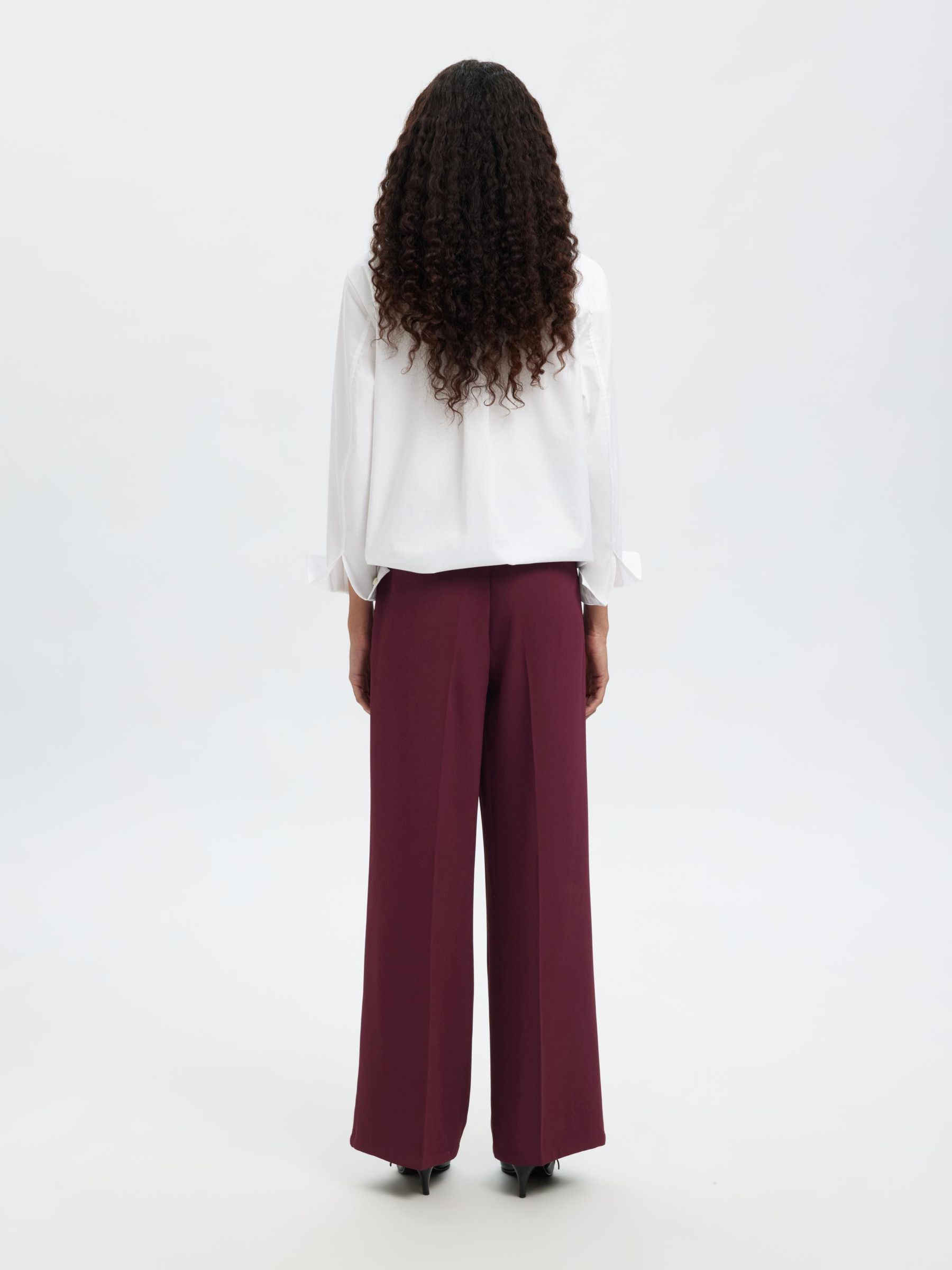 WOVEN WIDE-LEG TROUSERS