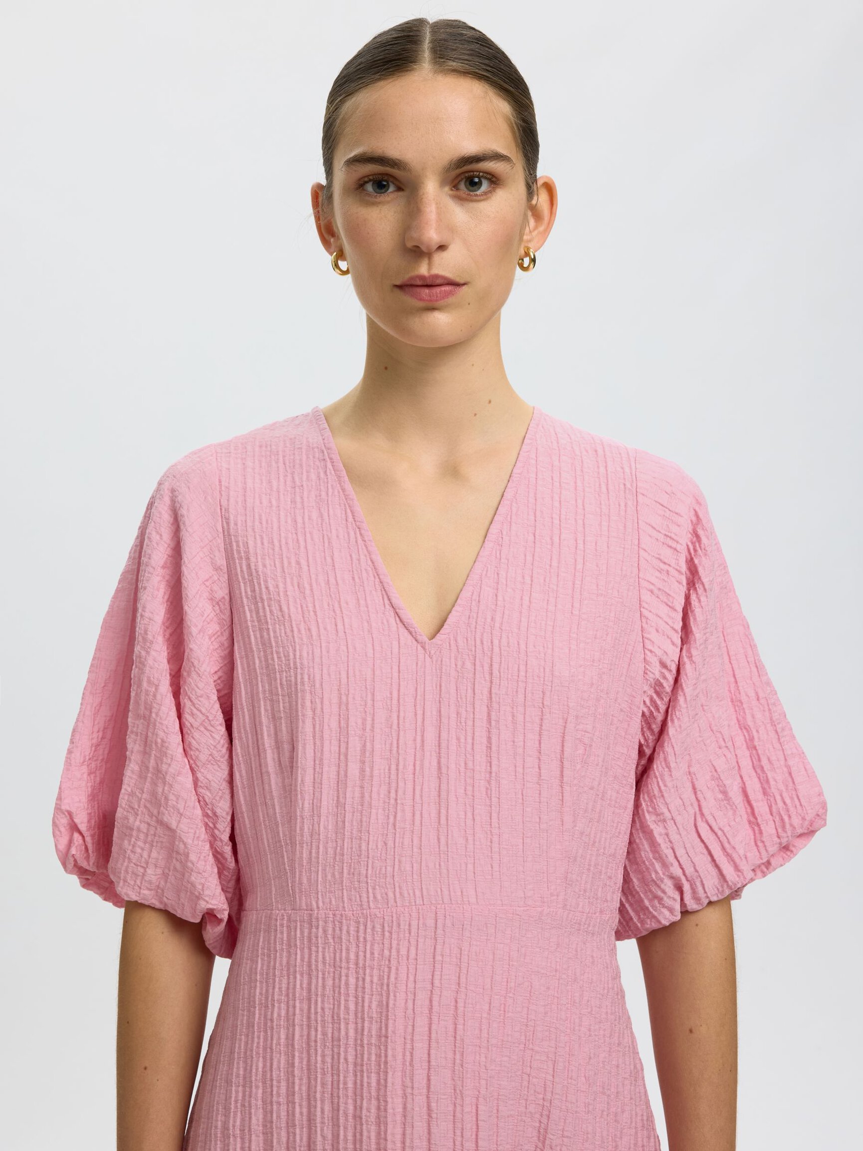 BALLOON SLEEVE MAXI DRESS