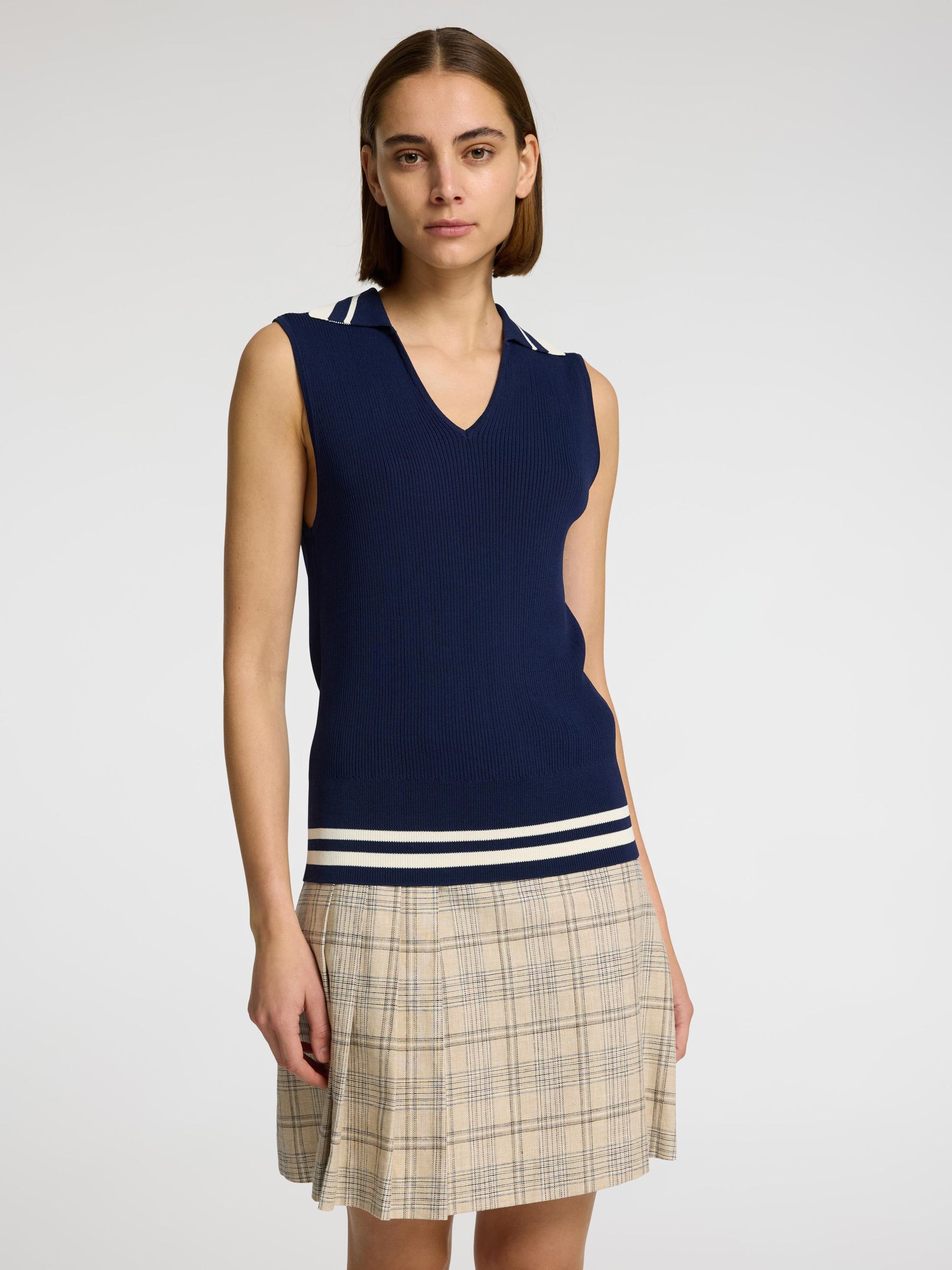 LINNEBLANDNING RUTIG VECKAD KJOL