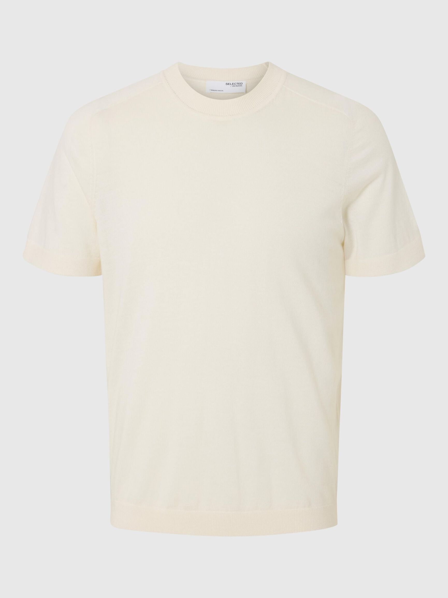 100% MERINO WOOL T-SHIRT, Egret, highres