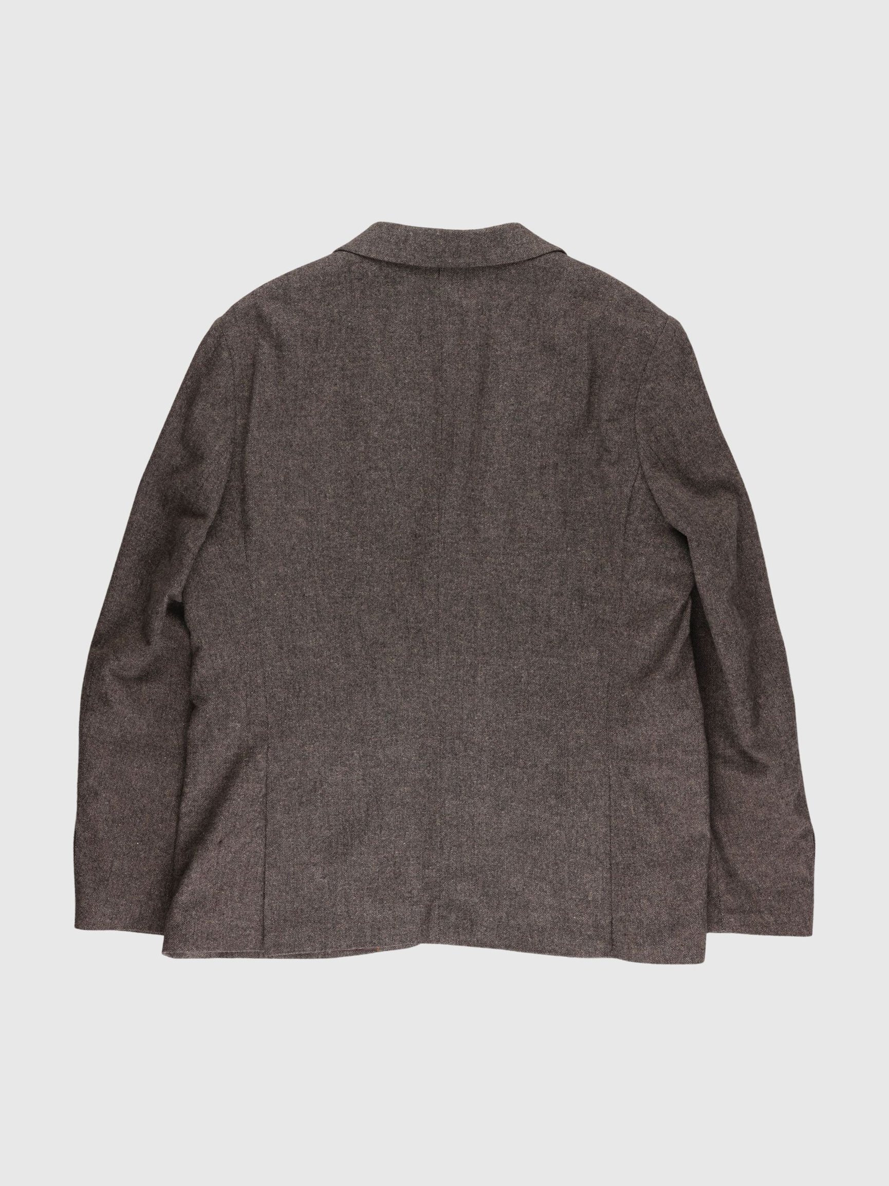 CHECKED WOOL BLEND BLAZER