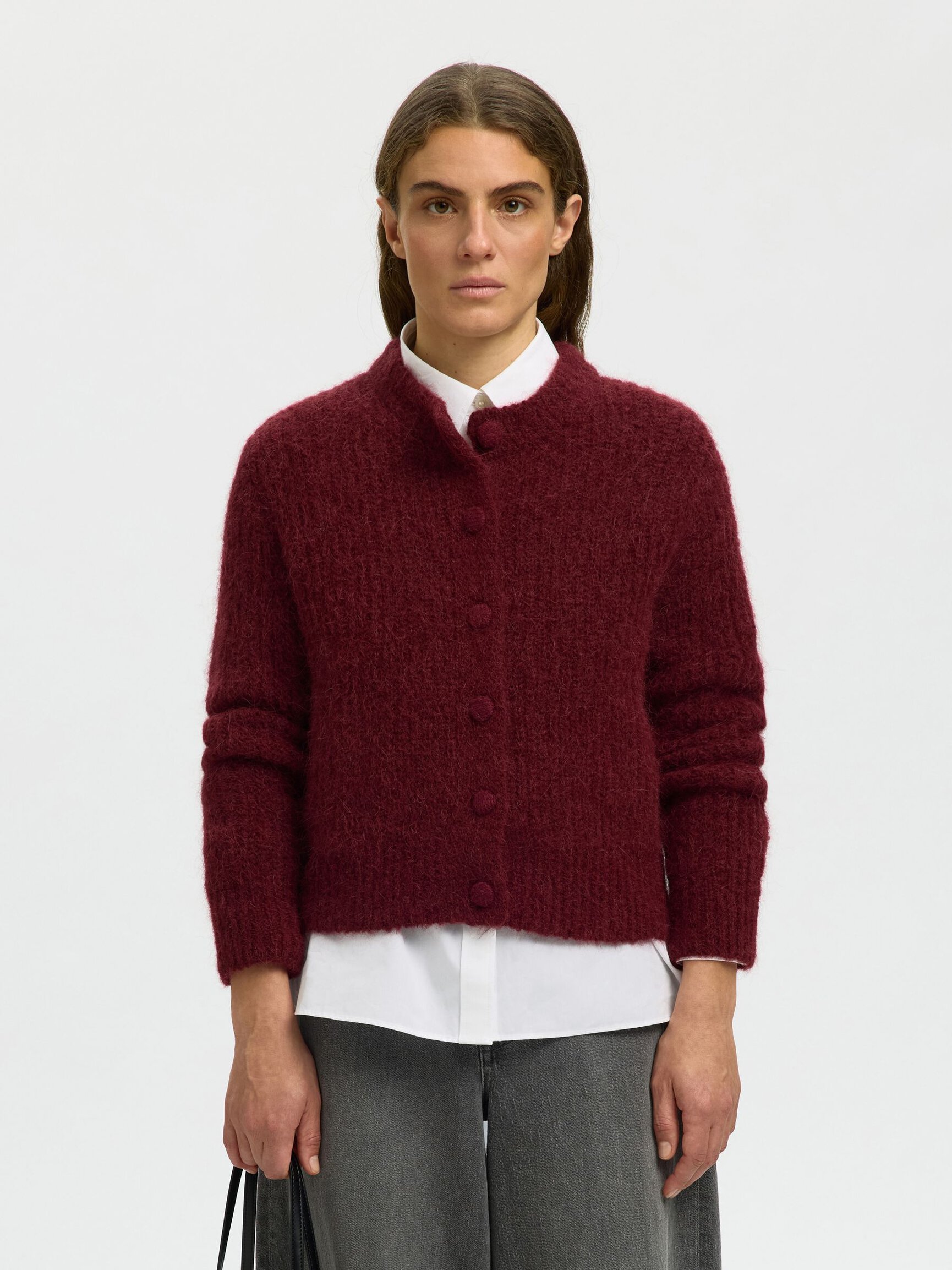 ALPACA BLEND KNITTED CARDIGAN