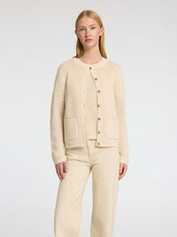 100% BAUMWOLL STRICKJACKE, Birch, highres