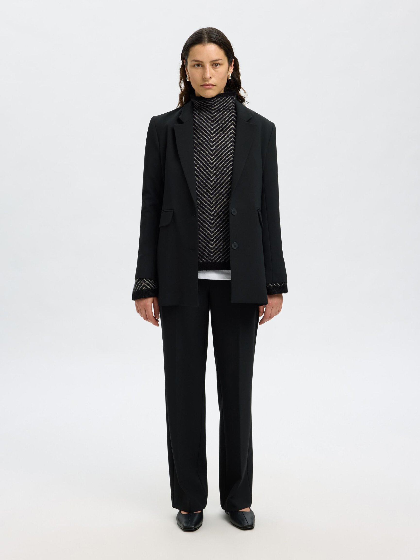 HERRINGBONE WOOL BLEND JUMPER