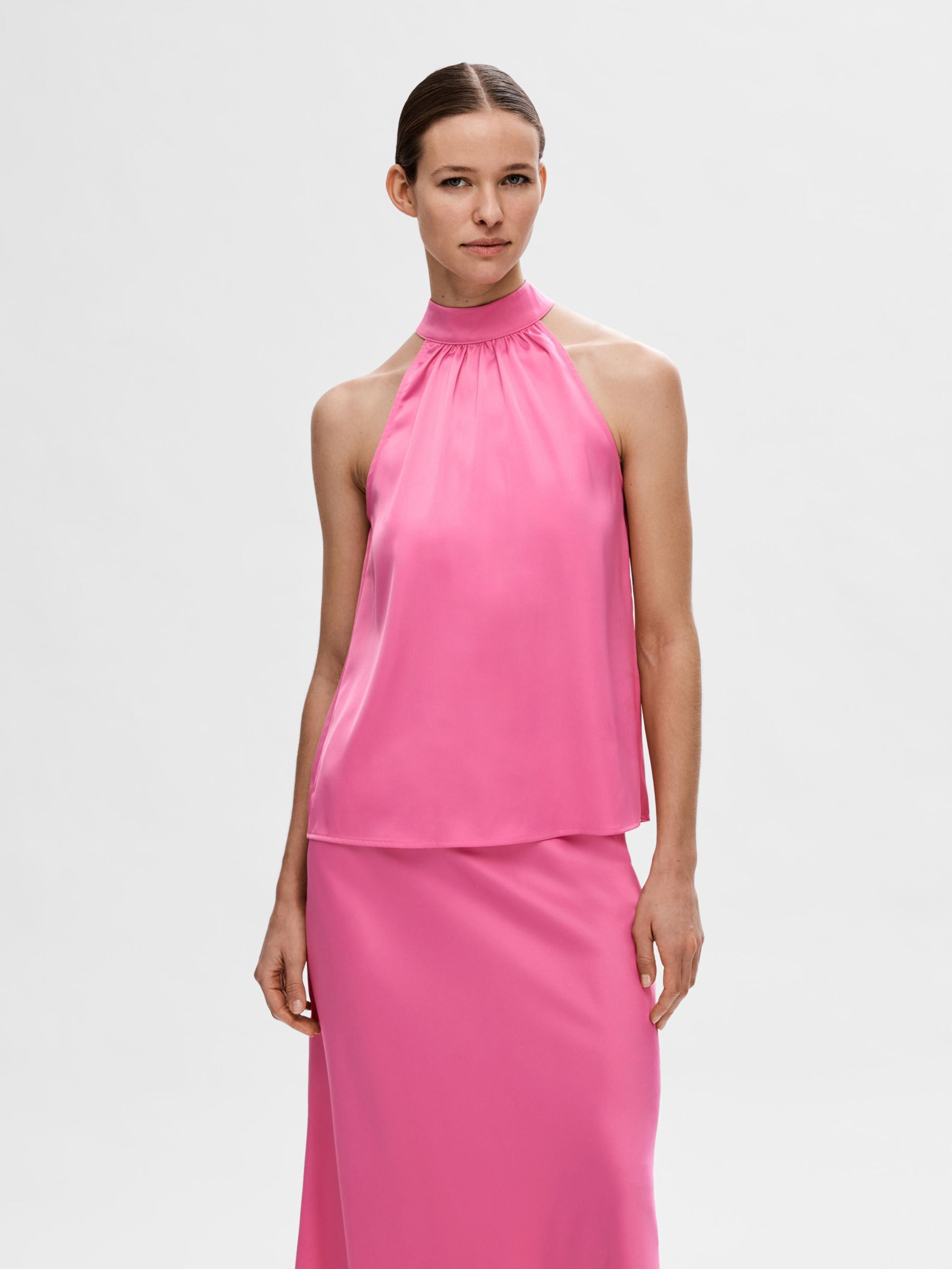 SATIN HALTERNECK TOP