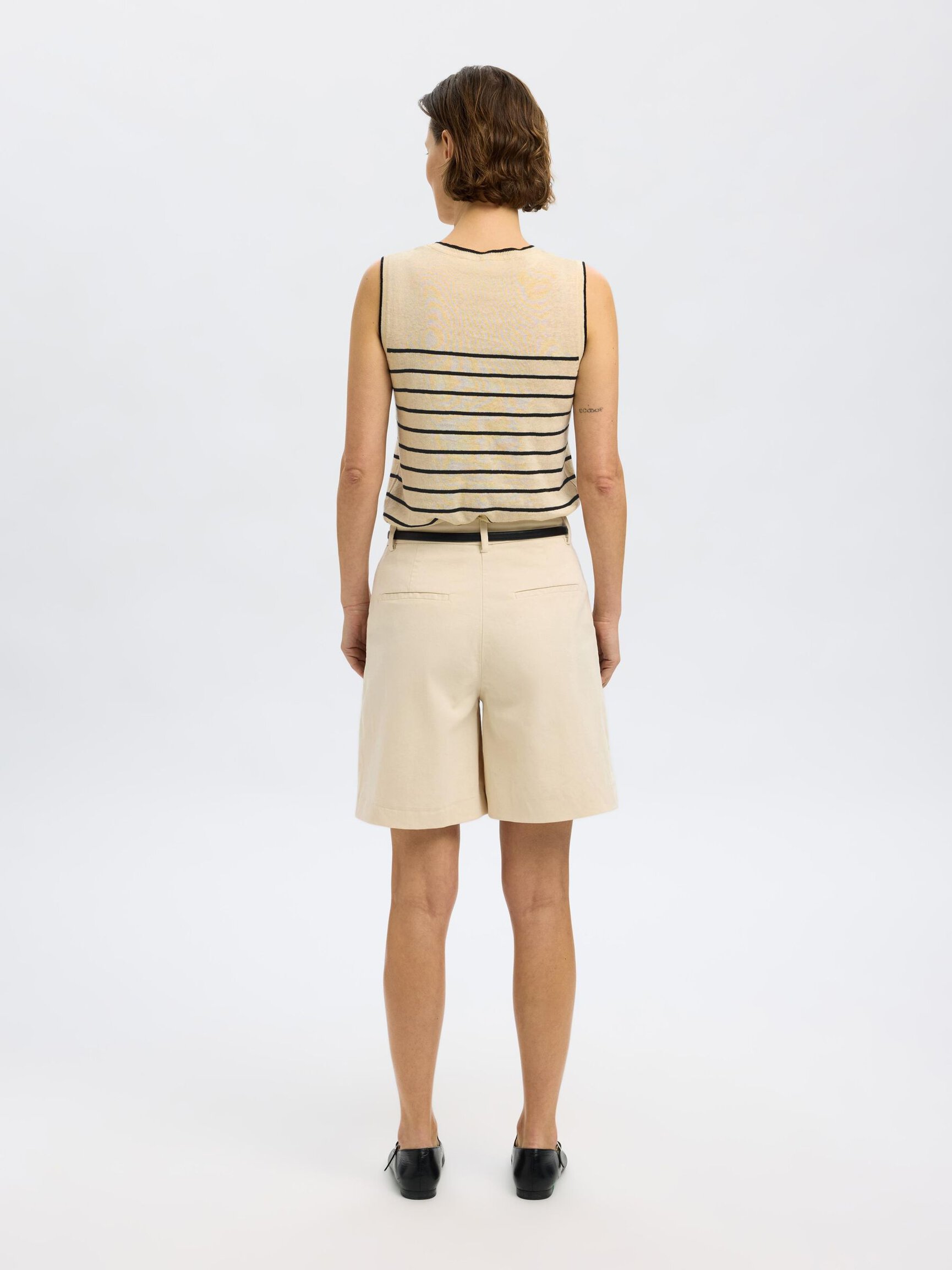 LINEN BLEND KNITTED TOP