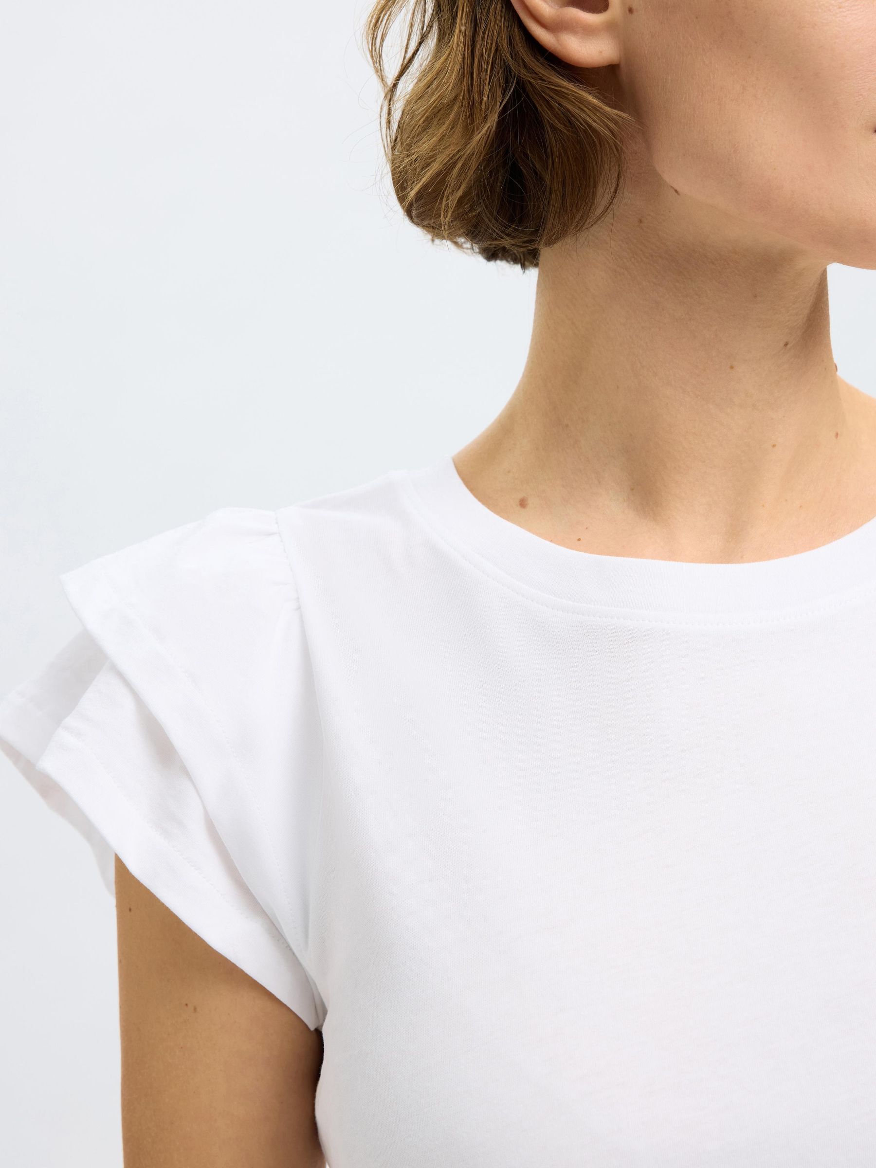 COTTON RUFFLED T-SHIRT