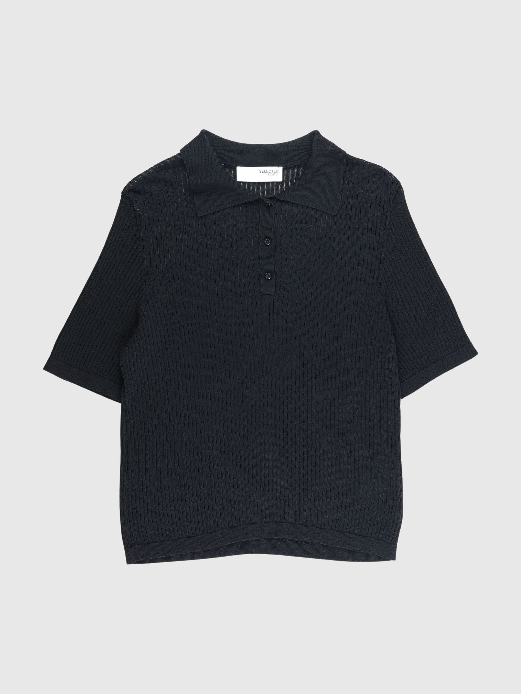 SHORT SLEEVED KNITTED POLO SHIRT