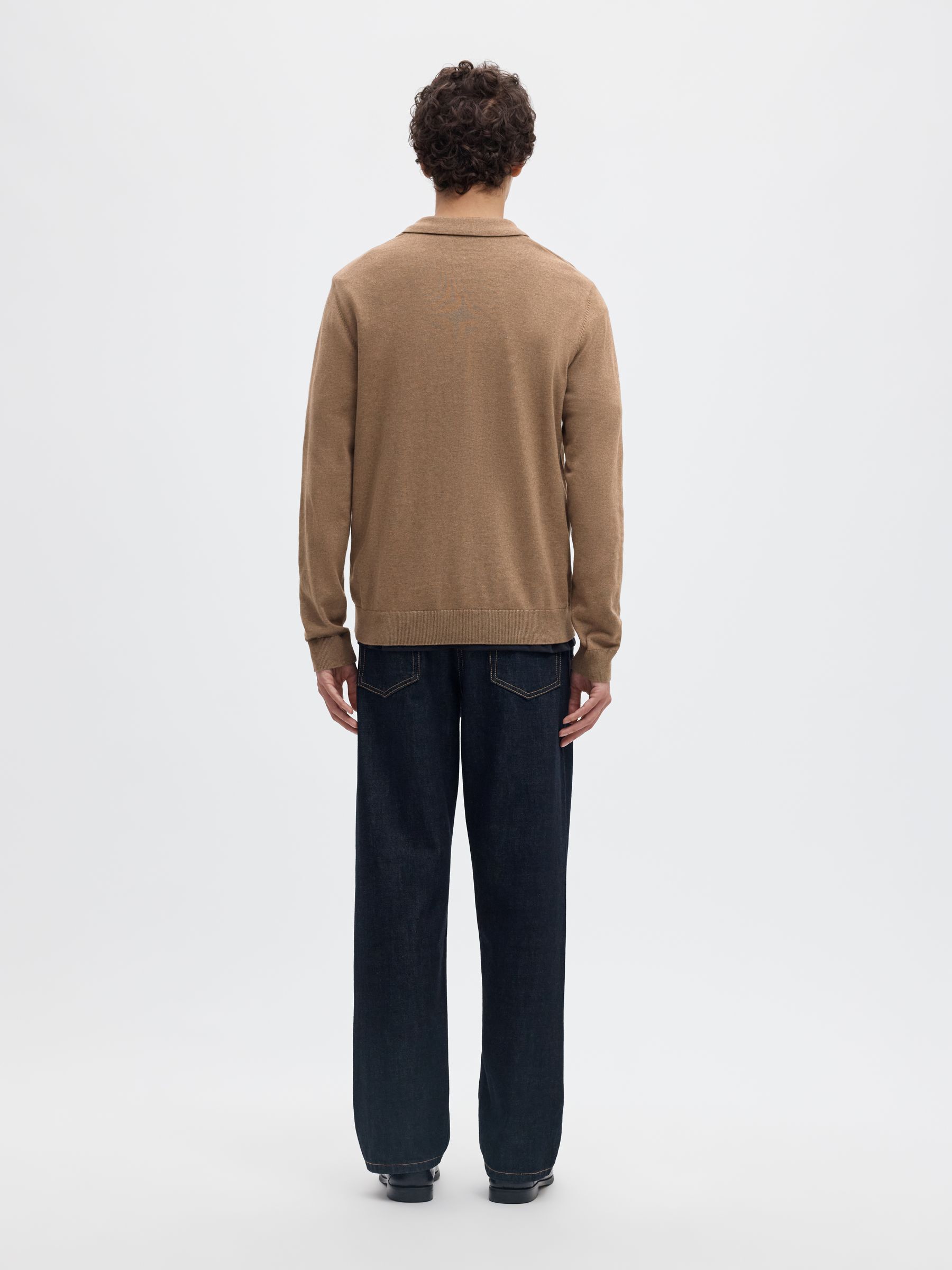 KNITTED LONG-SLEEVED POLO