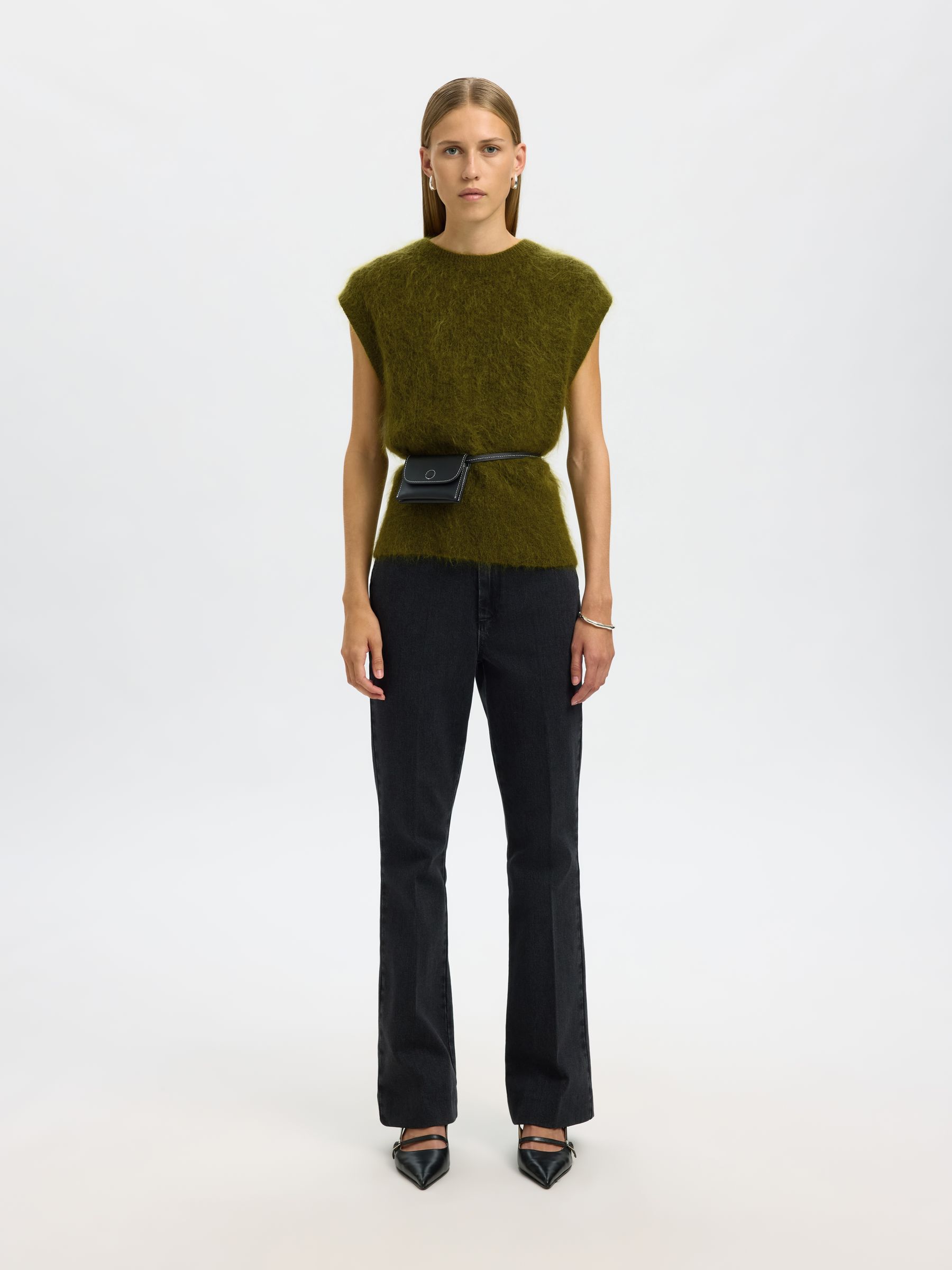 MOHAIR BLEND KNITTED VEST