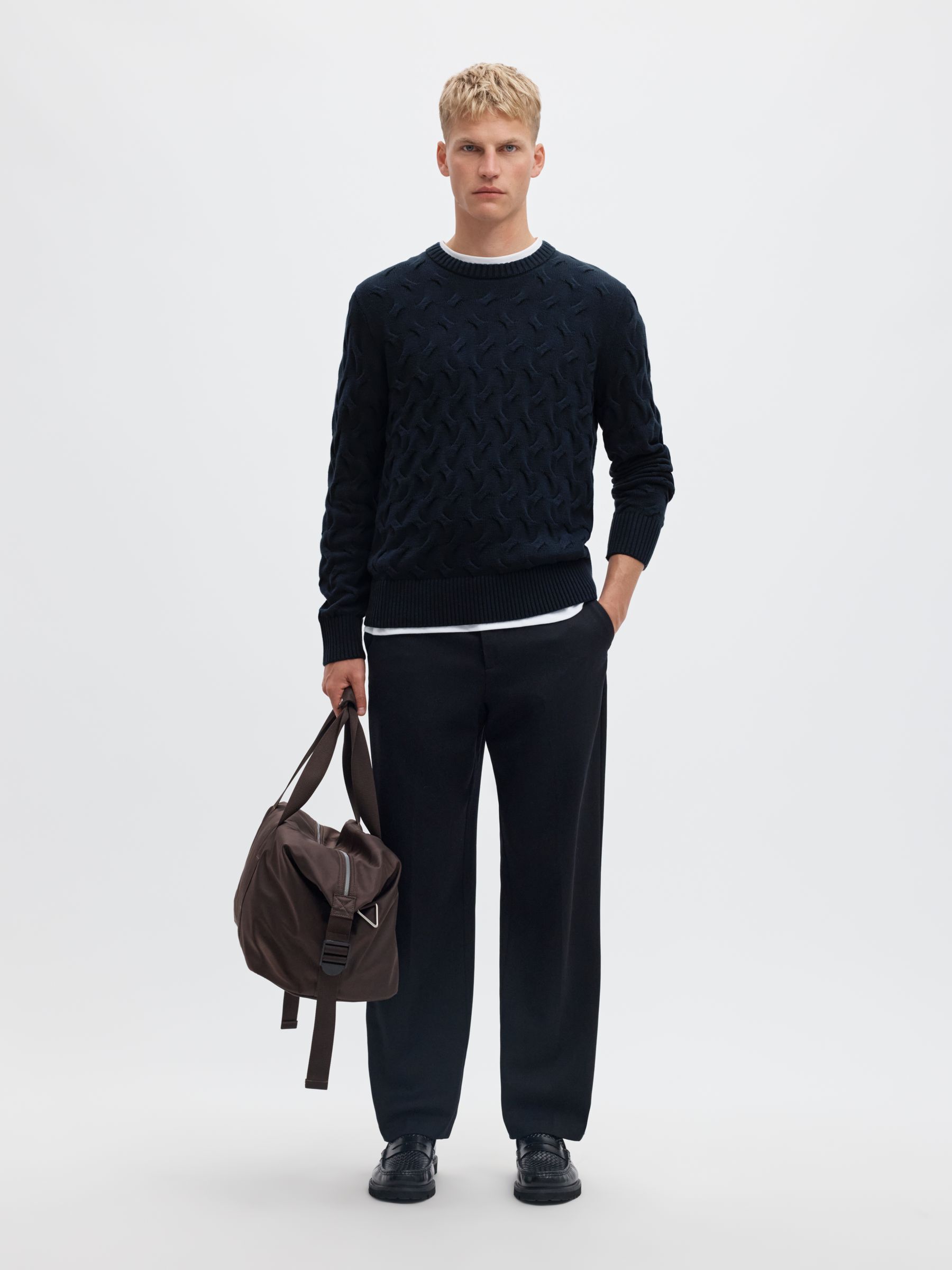 CABLE KNIT CREWNECK JUMPER