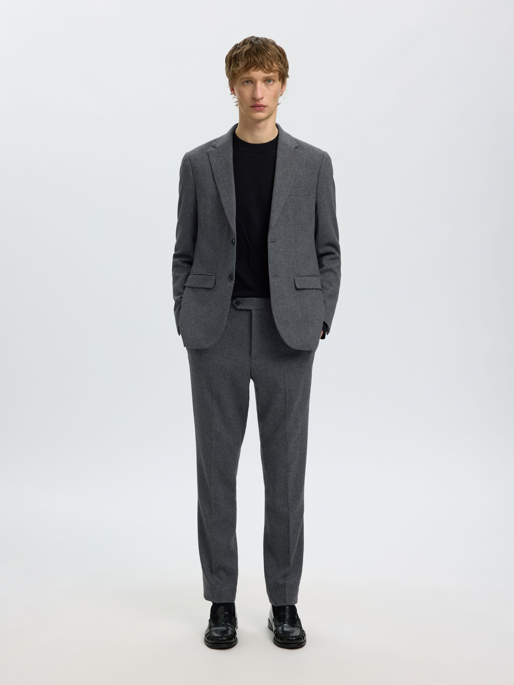 CHECKED WOOL BLEND  BLAZER