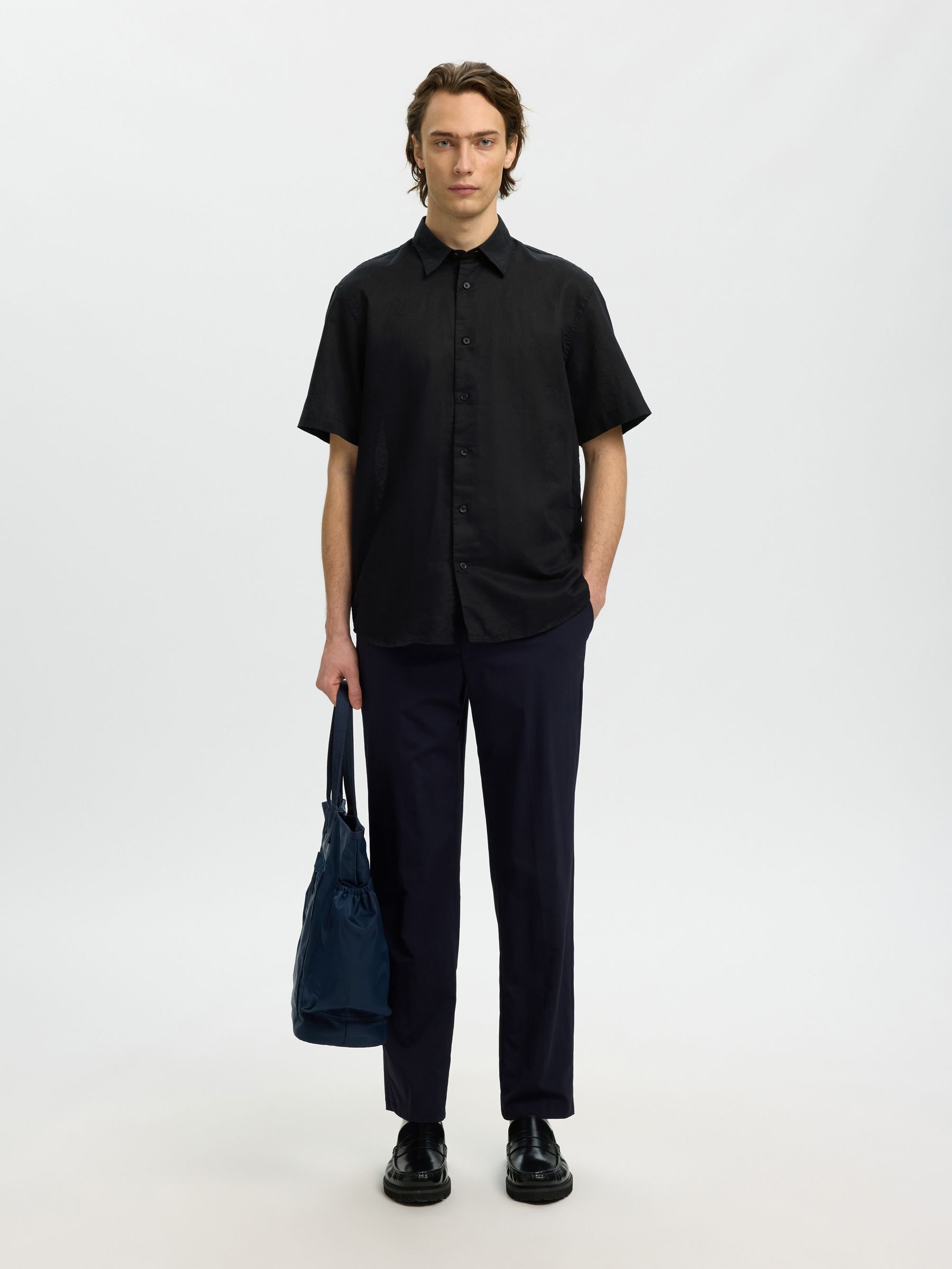 REGULAR FIT LINEN-BLEND SHIRT