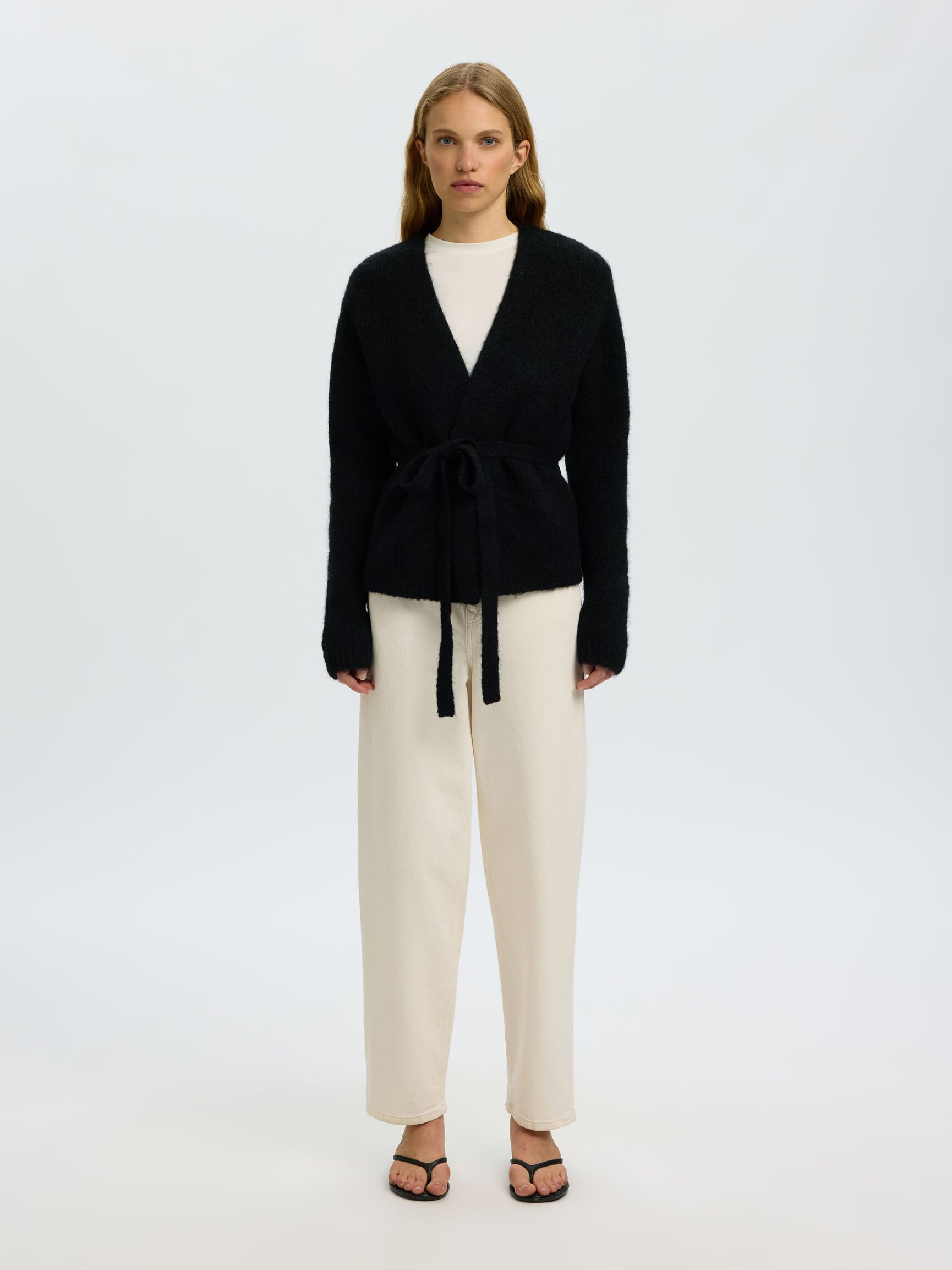 WOOL BLEND KNITTED CARDIGAN
