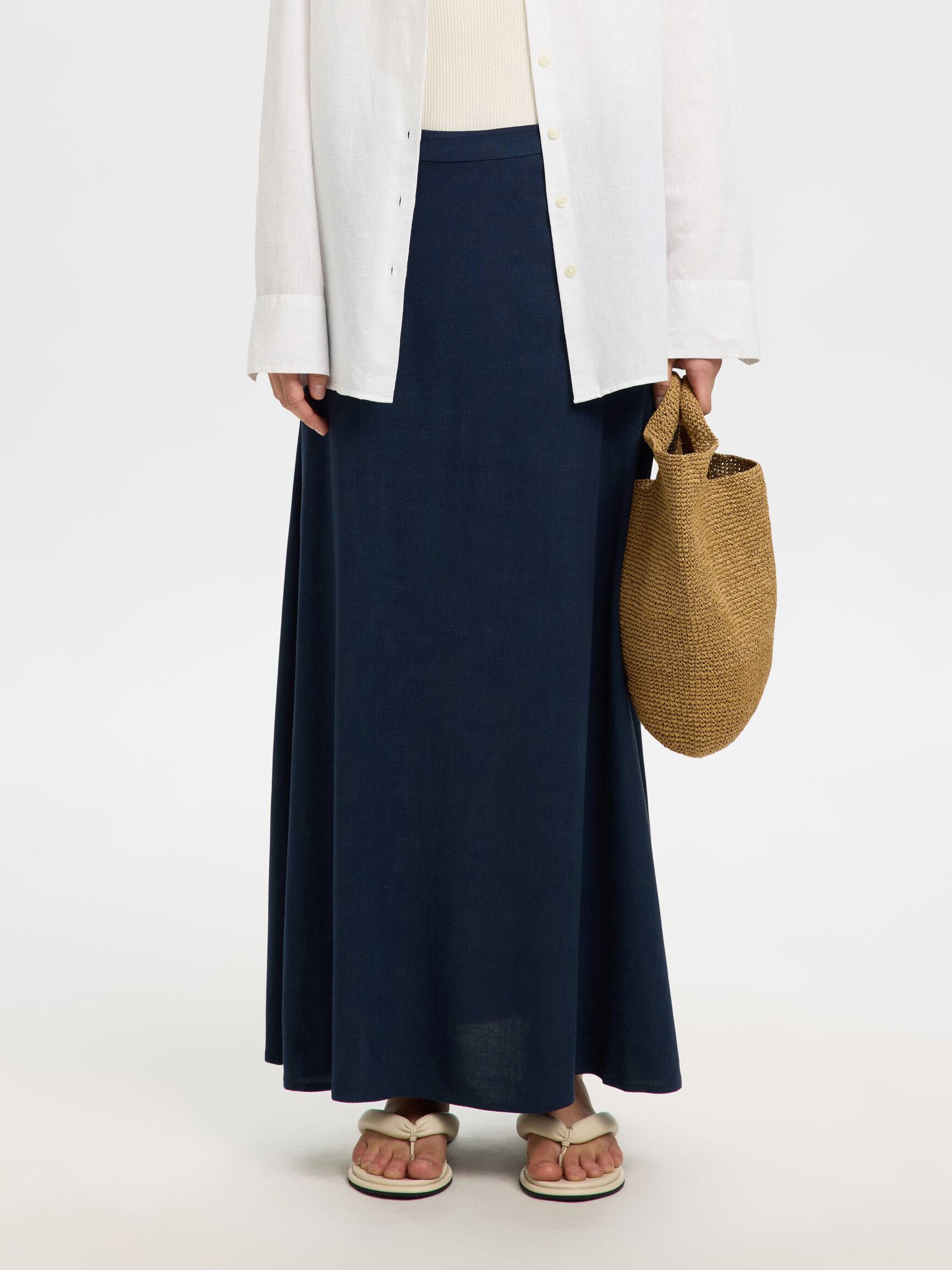 VISCOSE BLEND MAXI SKIRT