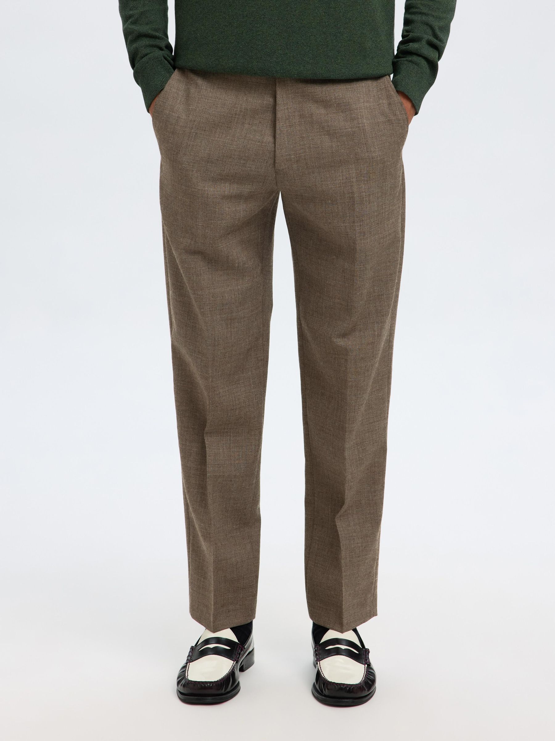 REGULAR FIT WOOL SUIT TROUSERS