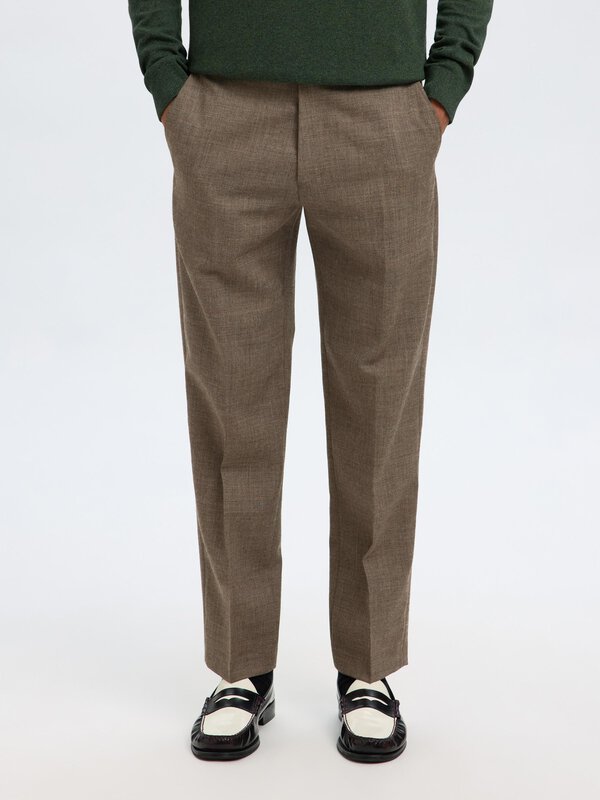 Regular Fit Wool Suit Trousers