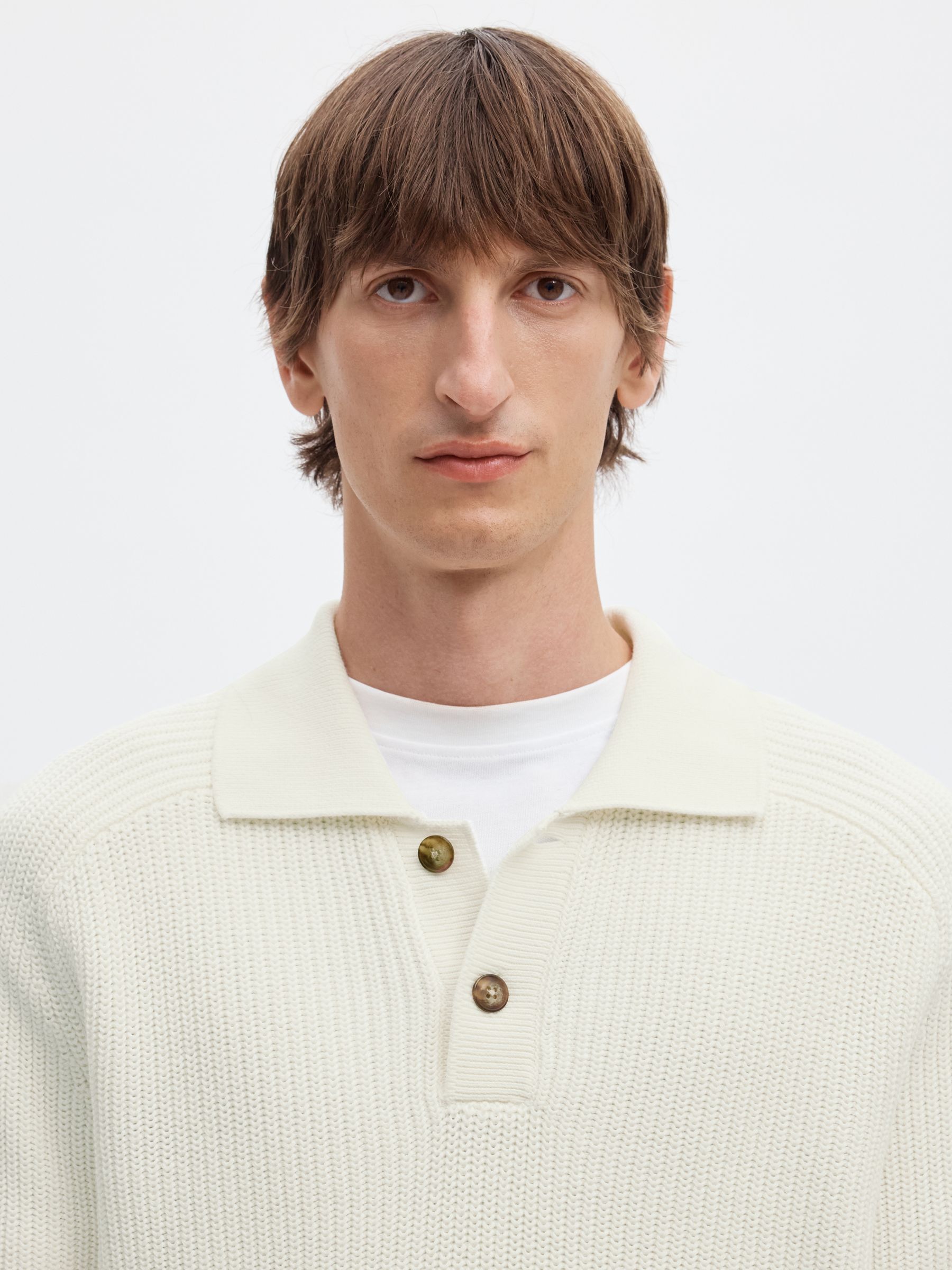RIBBED KNITTED POLO SHIRT