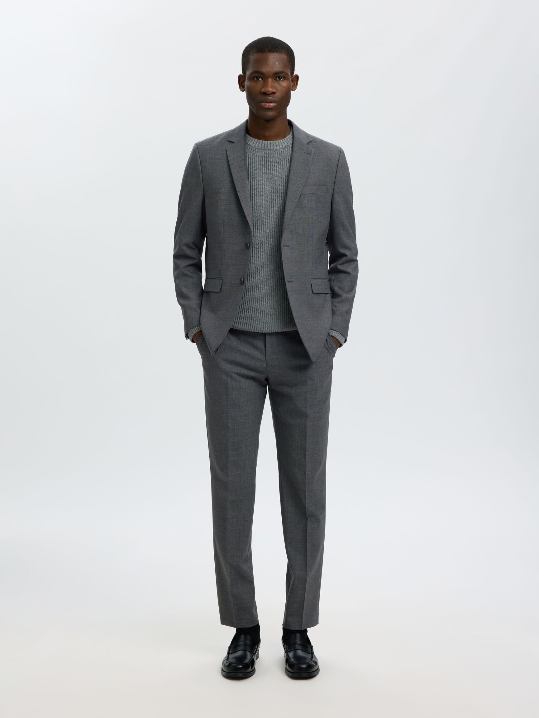 WOOL BLEND SUIT TROUSERS